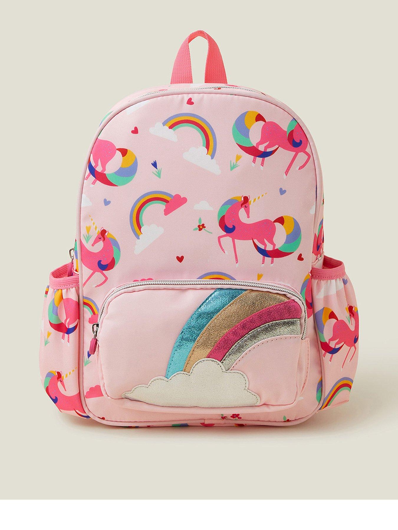 Accessorize Girls Fluffy Unicorn Backpack Pink Very