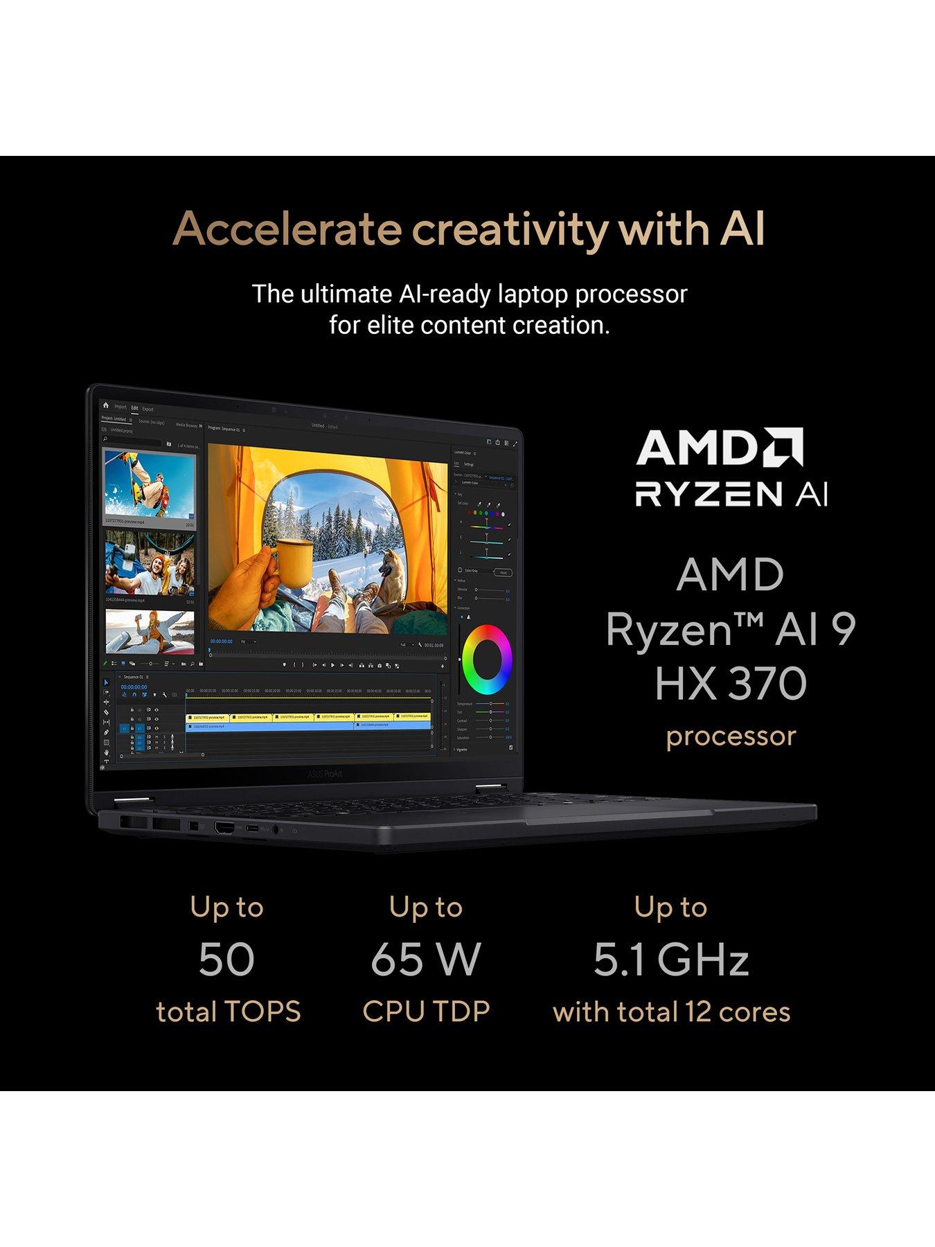 Image 5 of 7 of Asus ProArt PX13 Laptop&nbsp;- 13in OLED WQXGA+&nbsp;Touchscreen,&nbsp;AMD Ryzen AI 9 ,GeForce RTX 4060,&nbsp;24GB RAM, 1TB SSD&nbsp;- Black