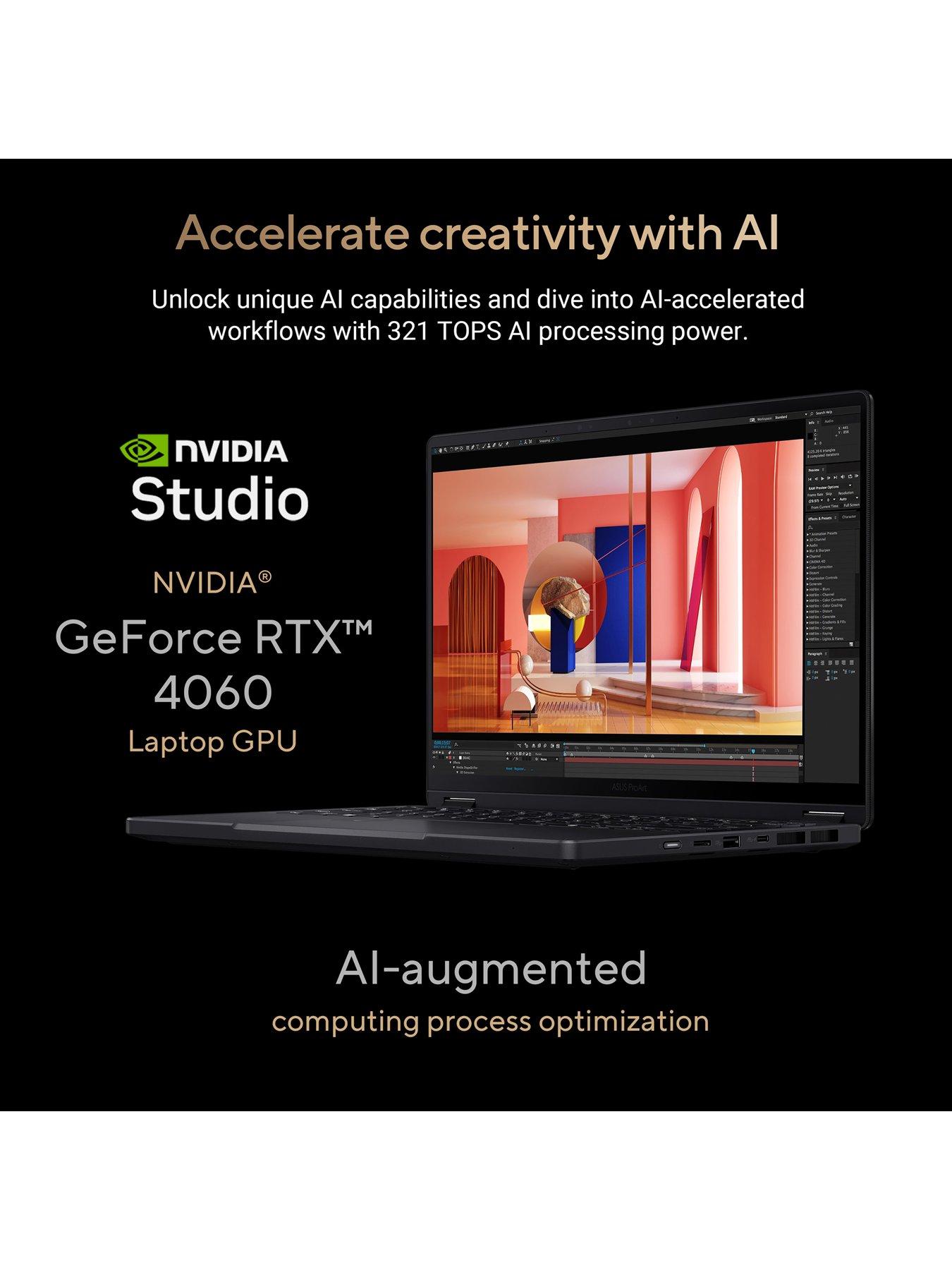 Image 7 of 7 of Asus ProArt PX13 Laptop&nbsp;- 13in OLED WQXGA+&nbsp;Touchscreen,&nbsp;AMD Ryzen AI 9 ,GeForce RTX 4060,&nbsp;24GB RAM, 1TB SSD&nbsp;- Black
