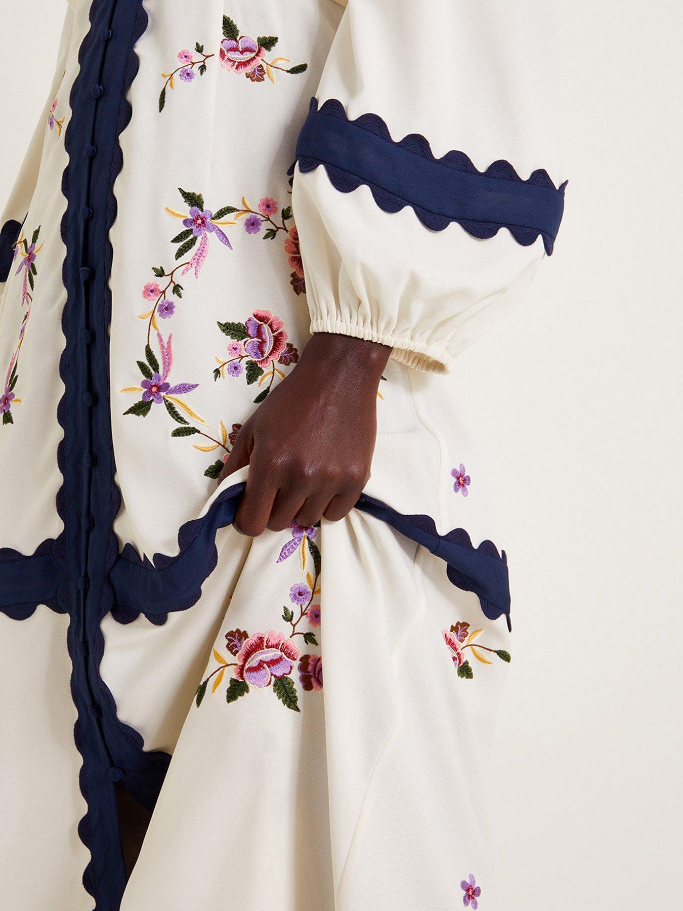 Emma Embroidered Dress Ivory