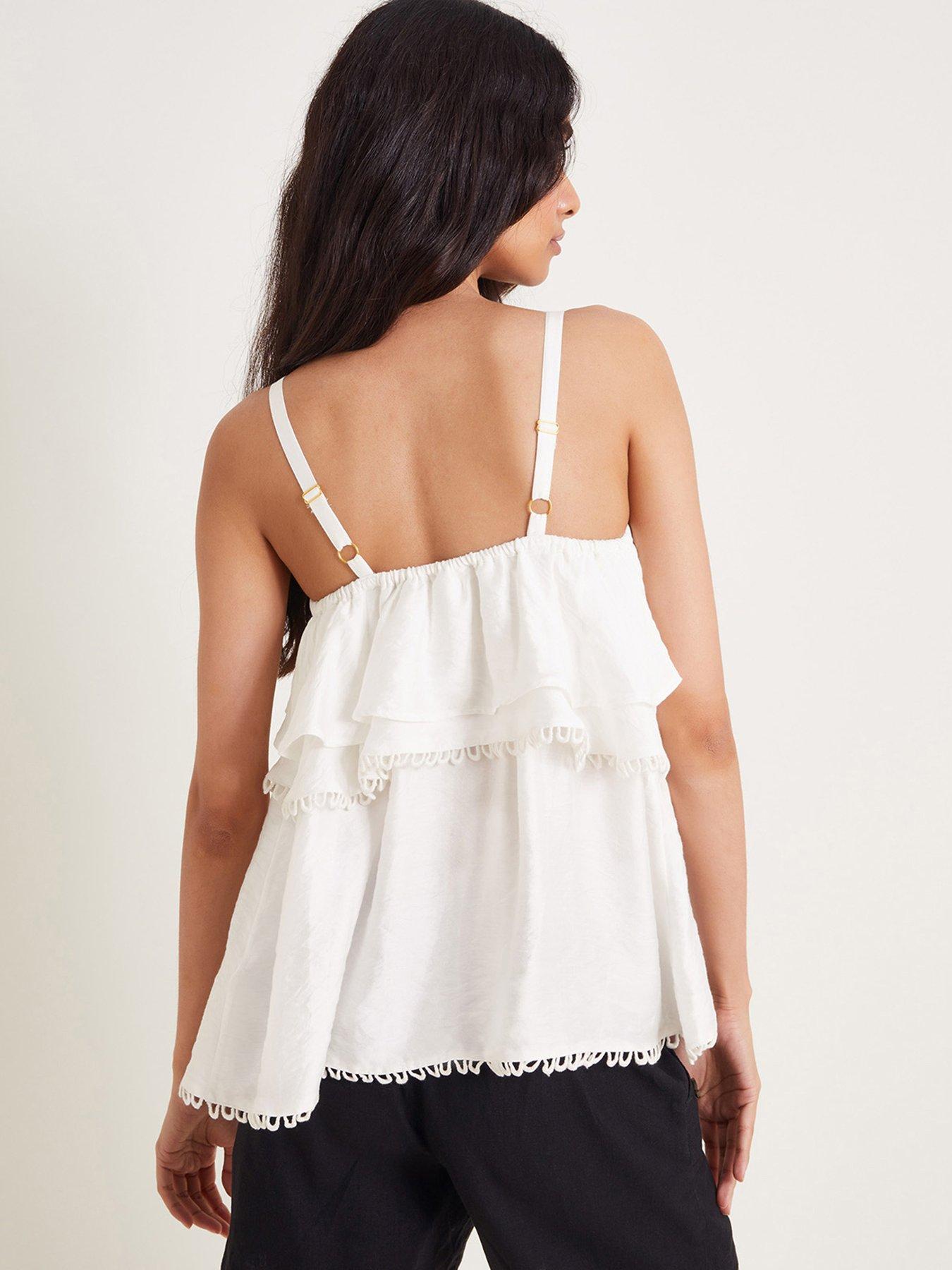 Image 2 of 6 of Monsoon Aesha Frill Cami - White