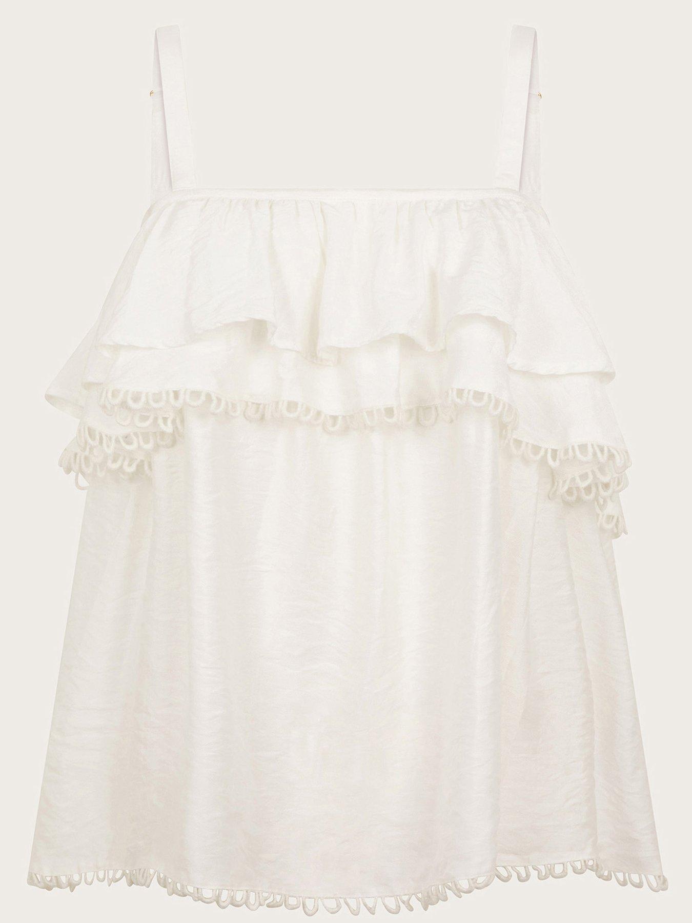 Image 6 of 6 of Monsoon Aesha Frill Cami - White