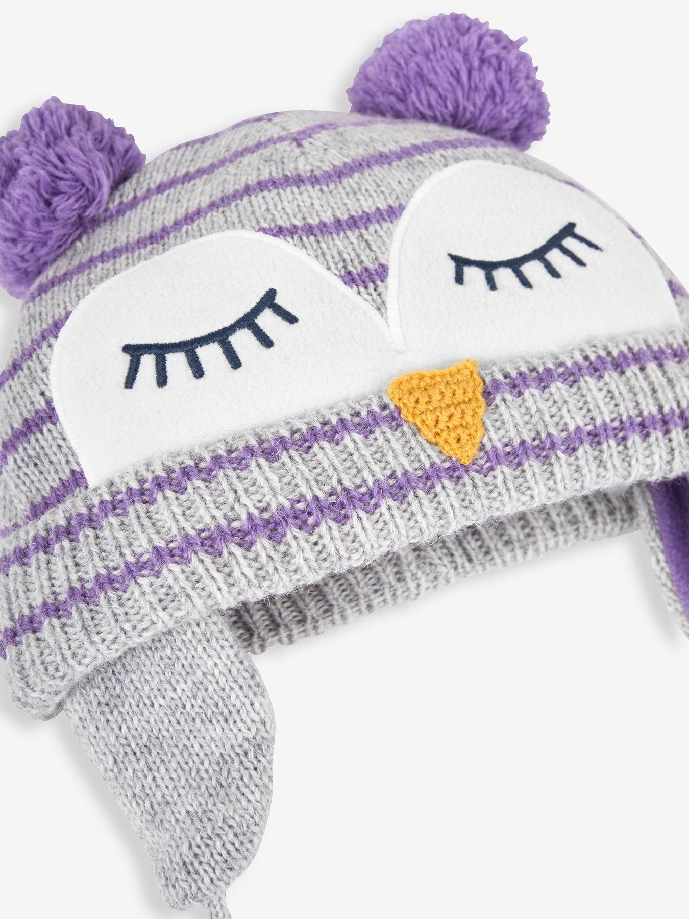 Image 2 of 2 of JoJo Maman Bebe Girls Owl Hat - Grey
