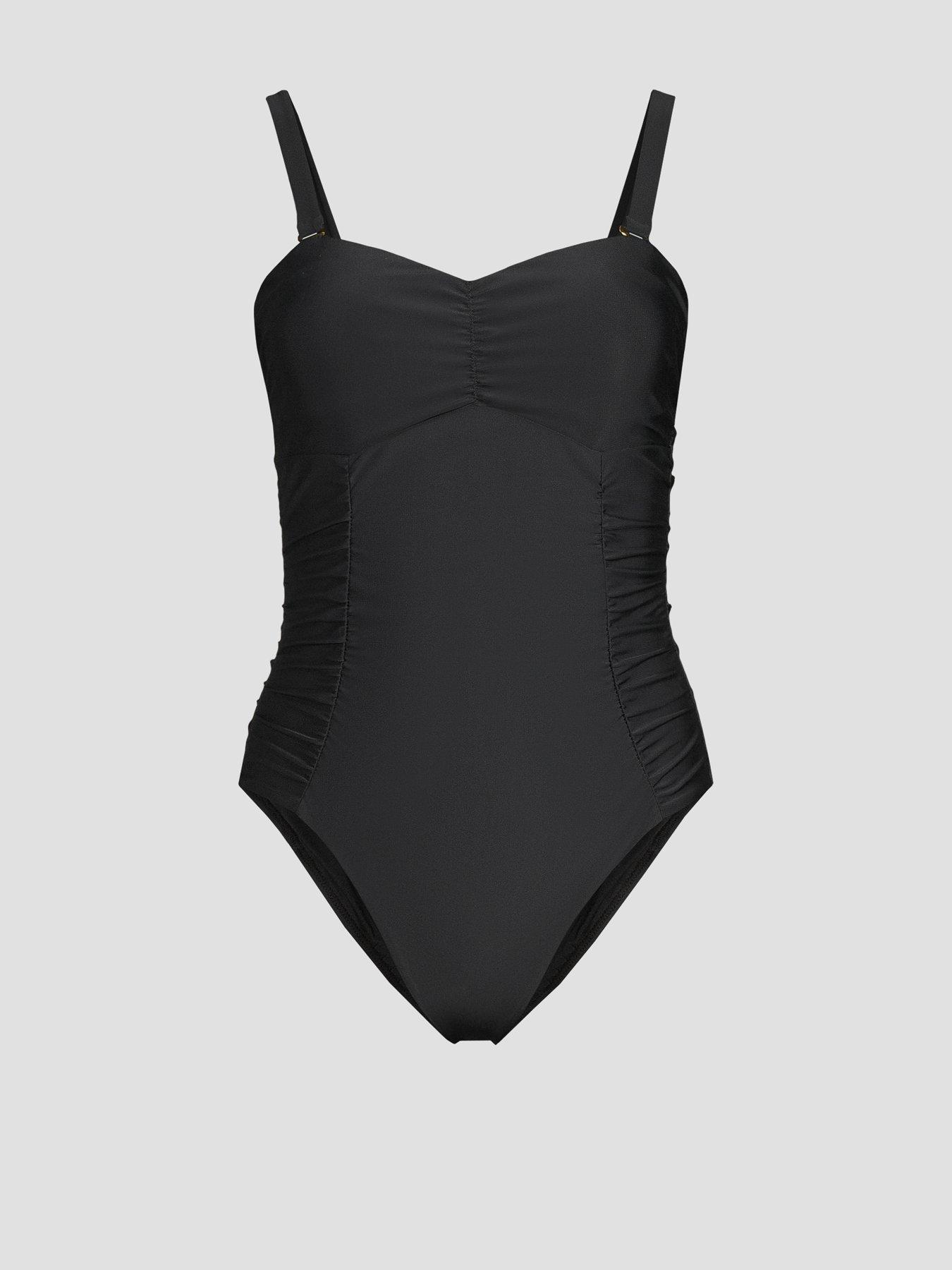Image 7 of 7 of The Very Collection Shape Enhancing Ruched Detail Detachable Swimsuit - Black