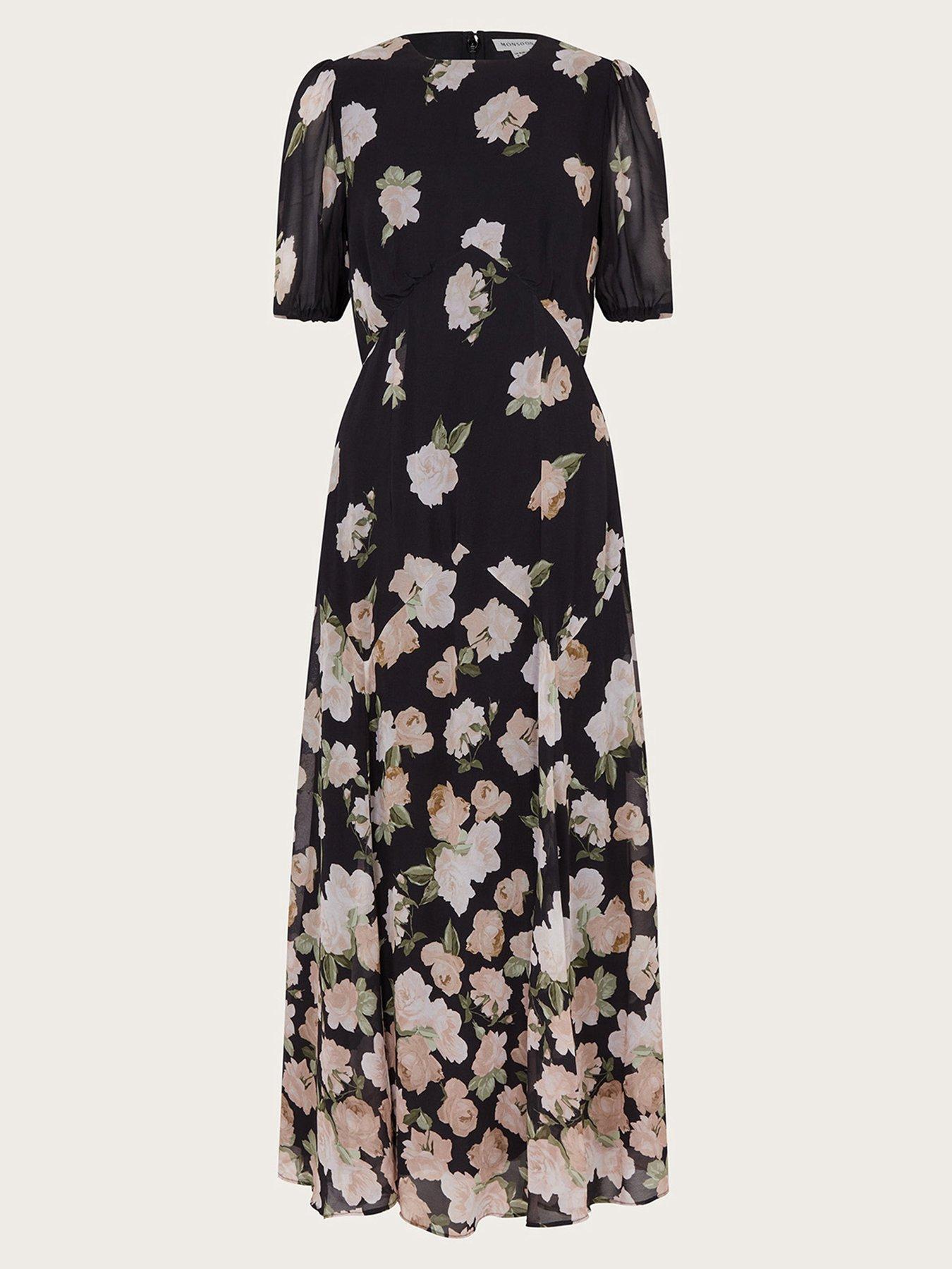 Monsoon Rosa Midaxi Dress Black Very