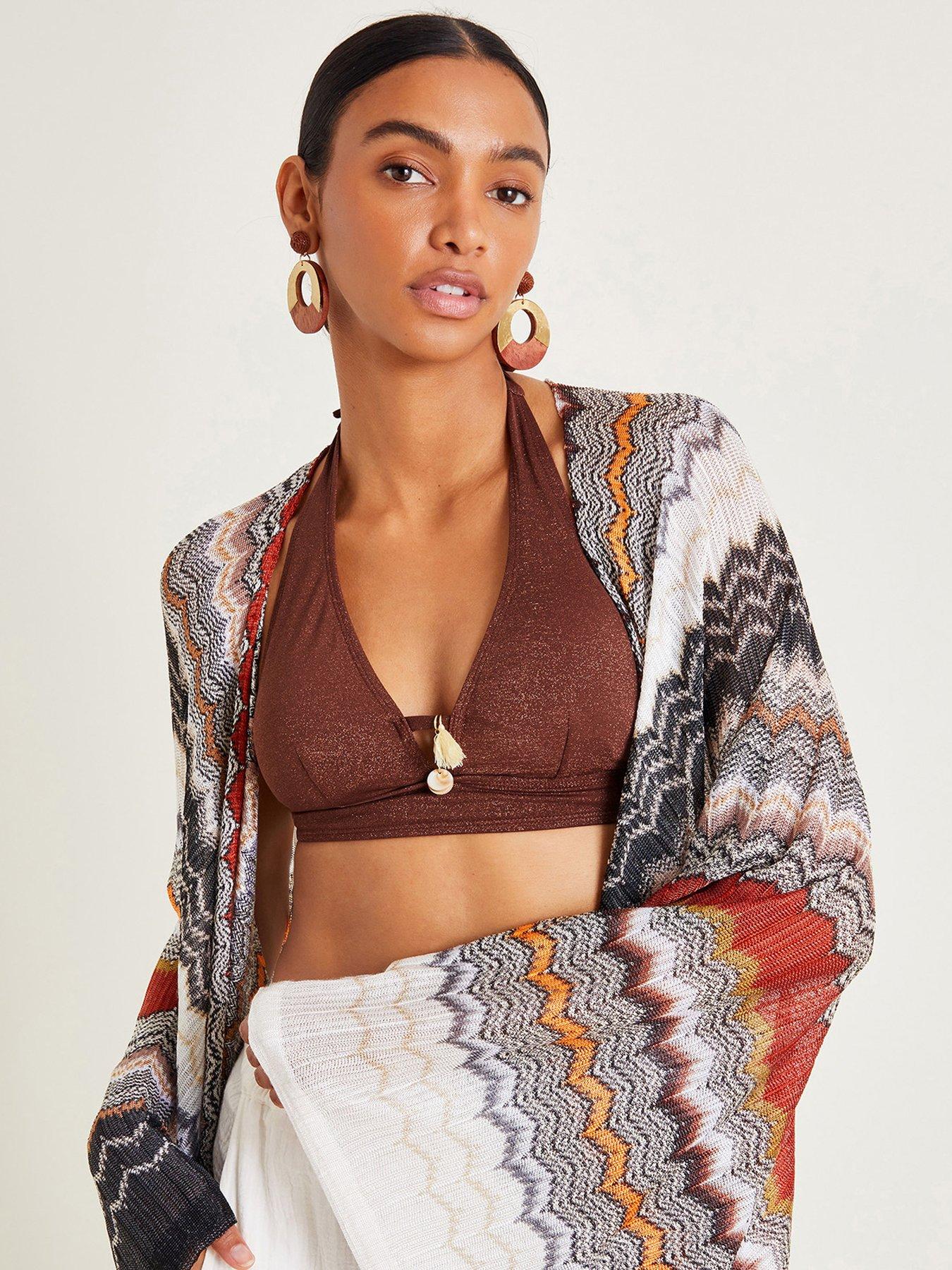 Image 3 of 6 of Monsoon Ava Stripe Kaftan - Multi