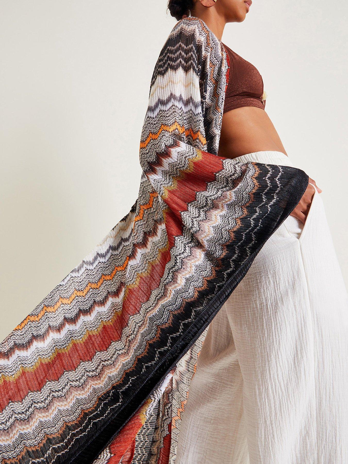 Image 4 of 6 of Monsoon Ava Stripe Kaftan - Multi