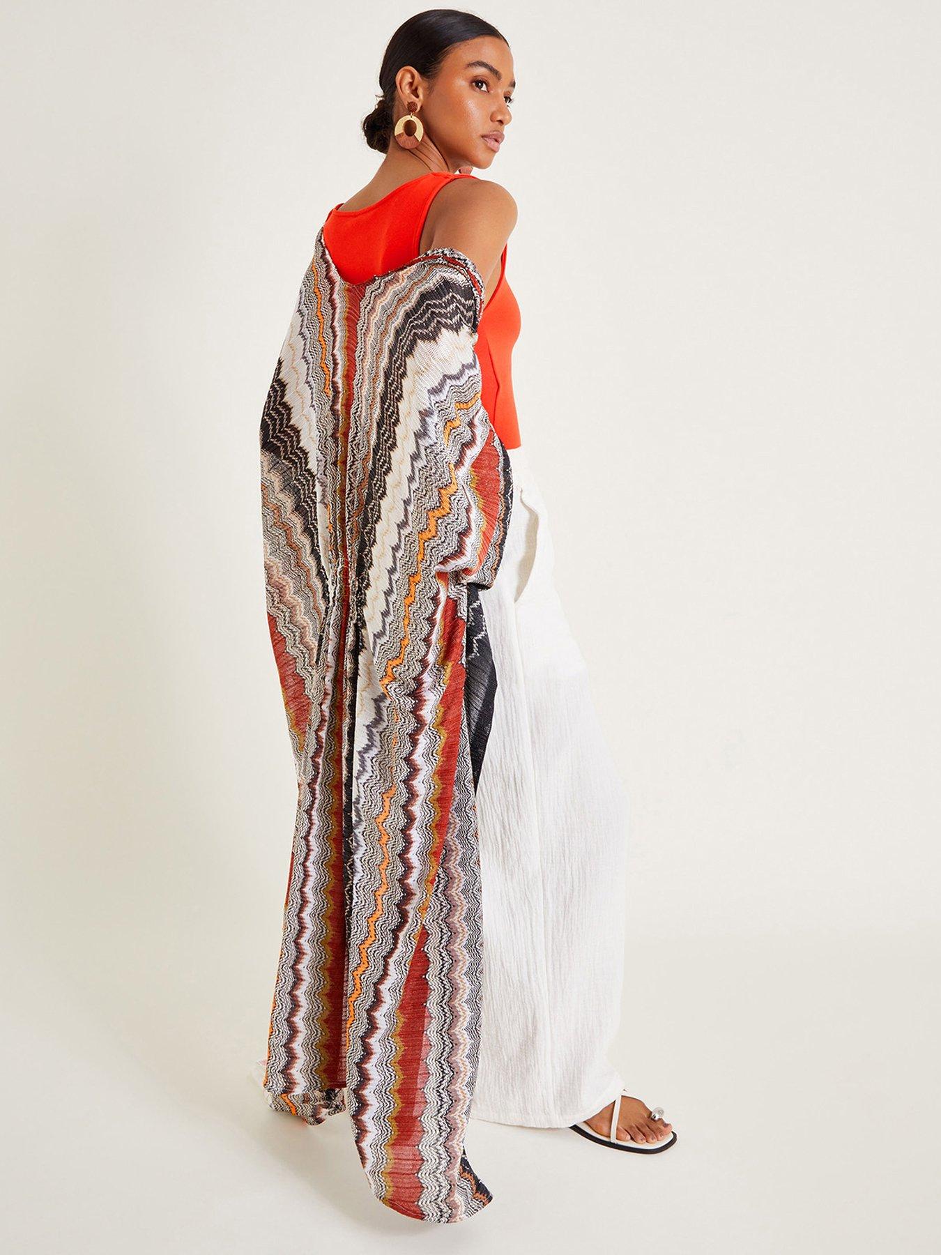 Image 5 of 6 of Monsoon Ava Stripe Kaftan - Multi