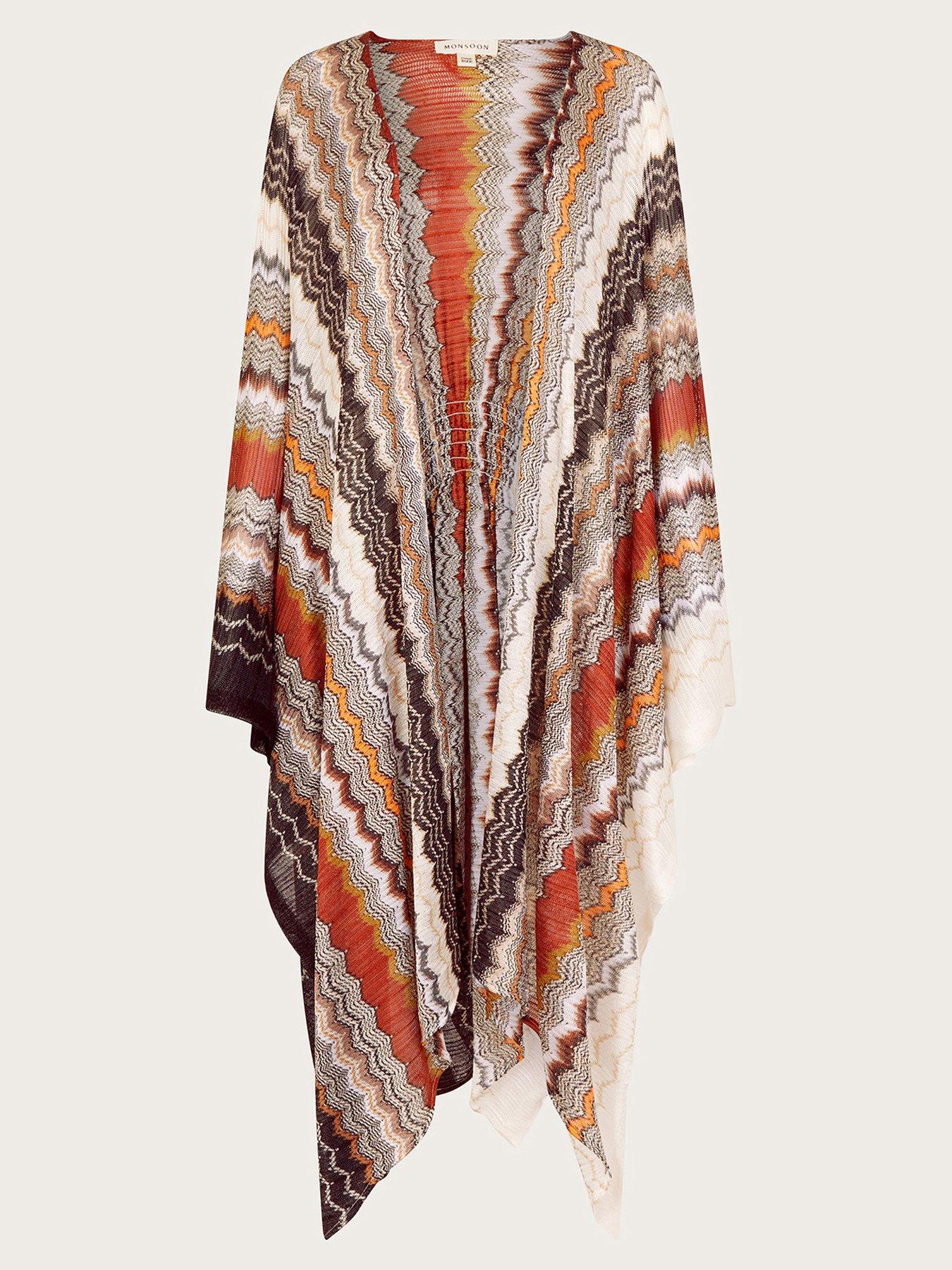 Image 6 of 6 of Monsoon Ava Stripe Kaftan - Multi