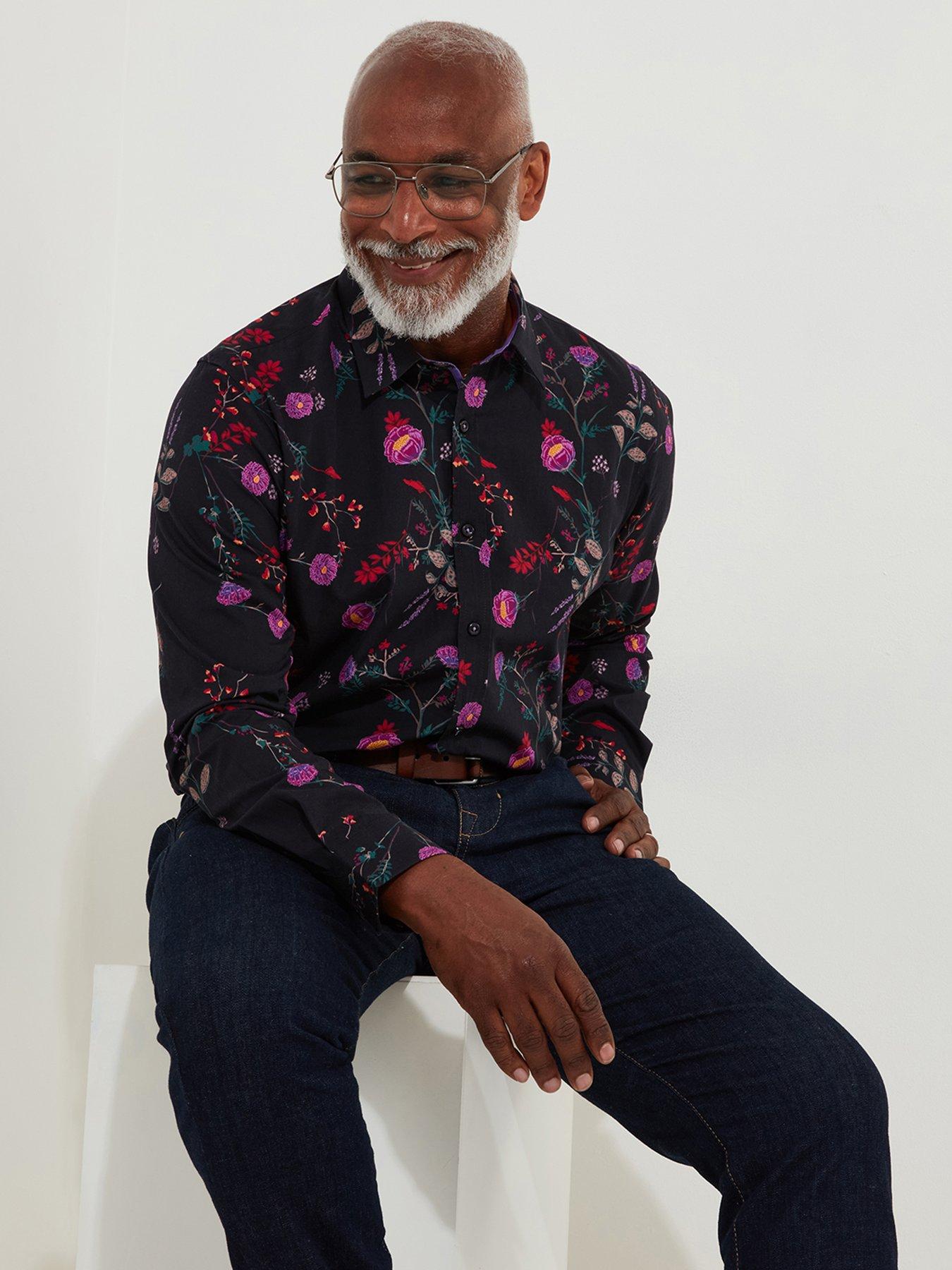 Image 1 of 6 of Joe Browns Long Sleeve Pop Floral Print Shirt - Multi
