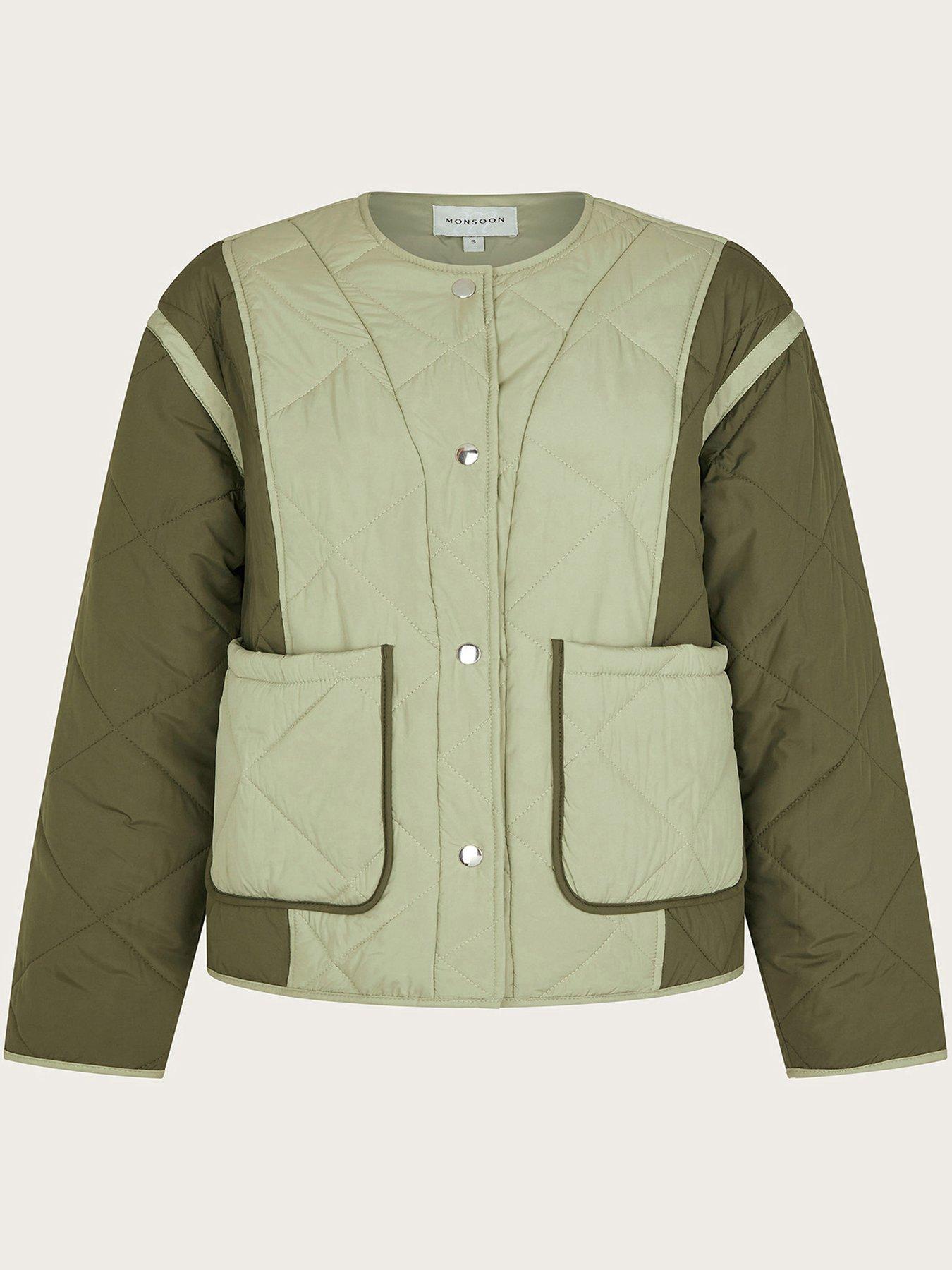 Image 3 of 6 of Monsoon Lulu Quilted Jacket - Khaki