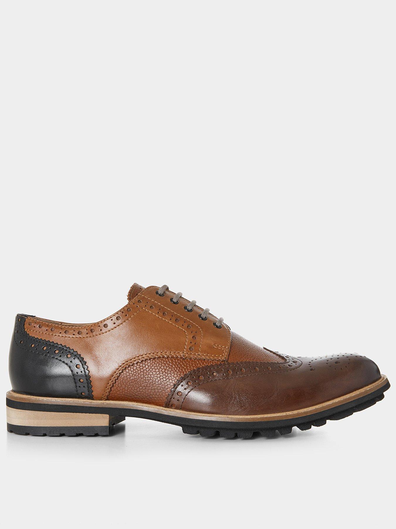Image 1 of 6 of Joe Browns Savile Mixed Leather Brogue Shoes - Brown