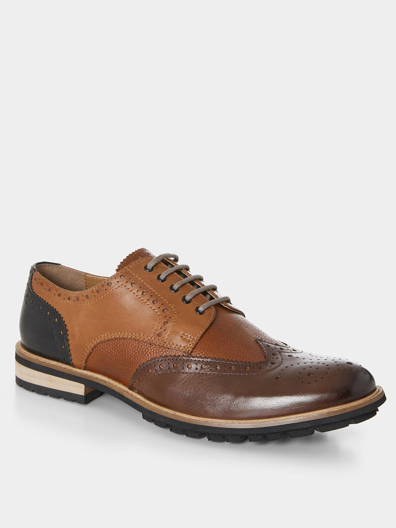 Image 2 of 6 of Joe Browns Savile Mixed Leather Brogue Shoes - Brown