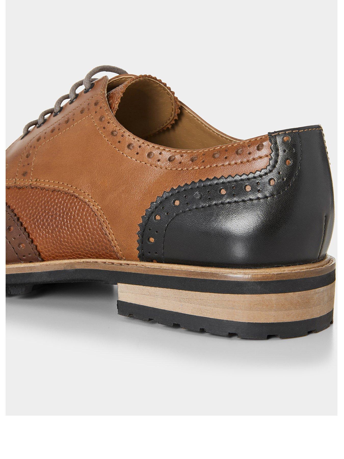 Image 3 of 6 of Joe Browns Savile Mixed Leather Brogue Shoes - Brown