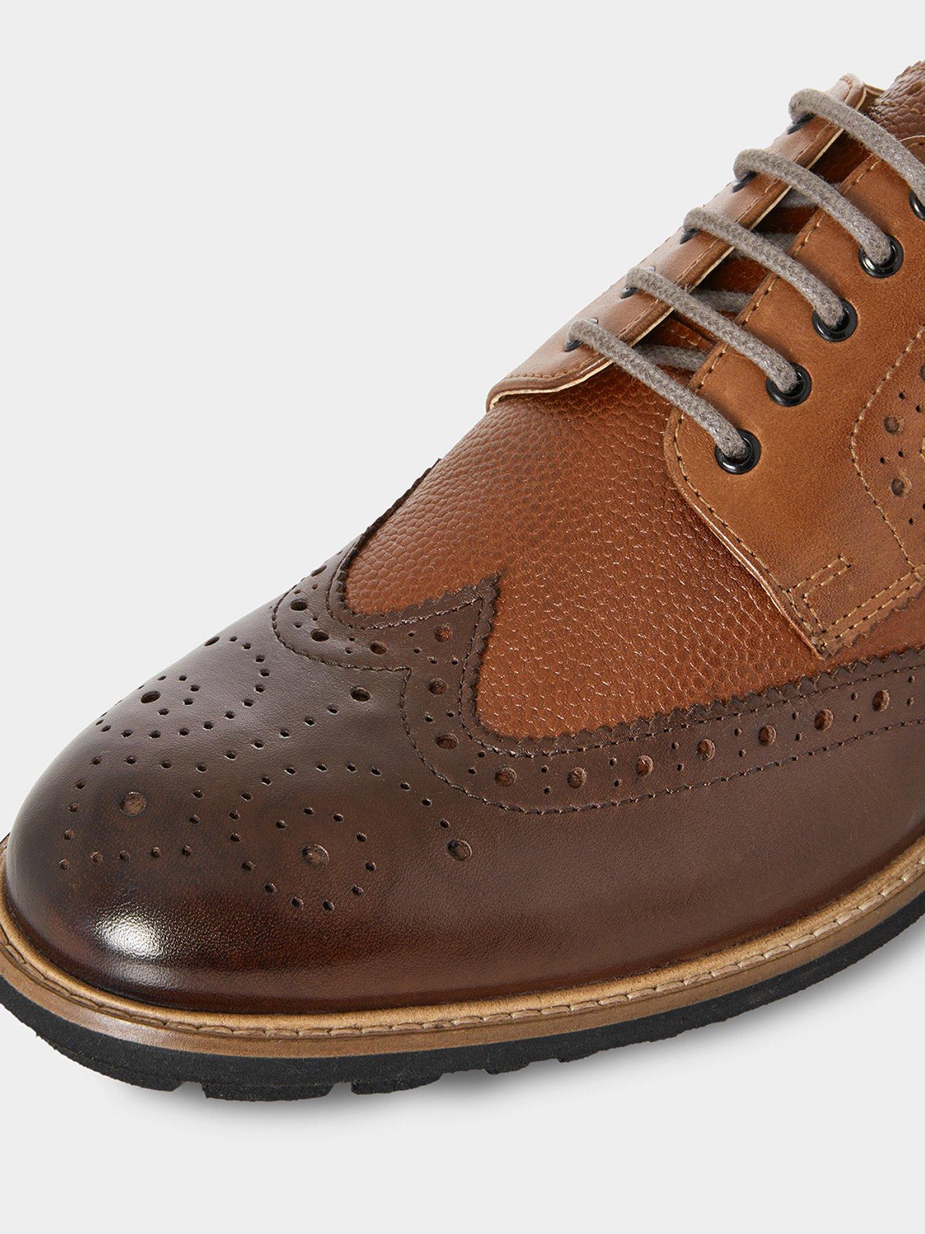 Image 4 of 6 of Joe Browns Savile Mixed Leather Brogue Shoes - Brown