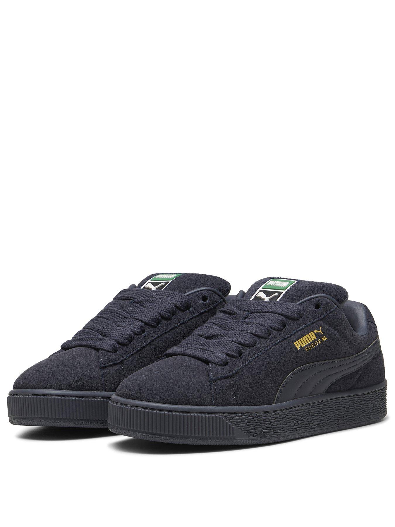 Black suede puma trainers online