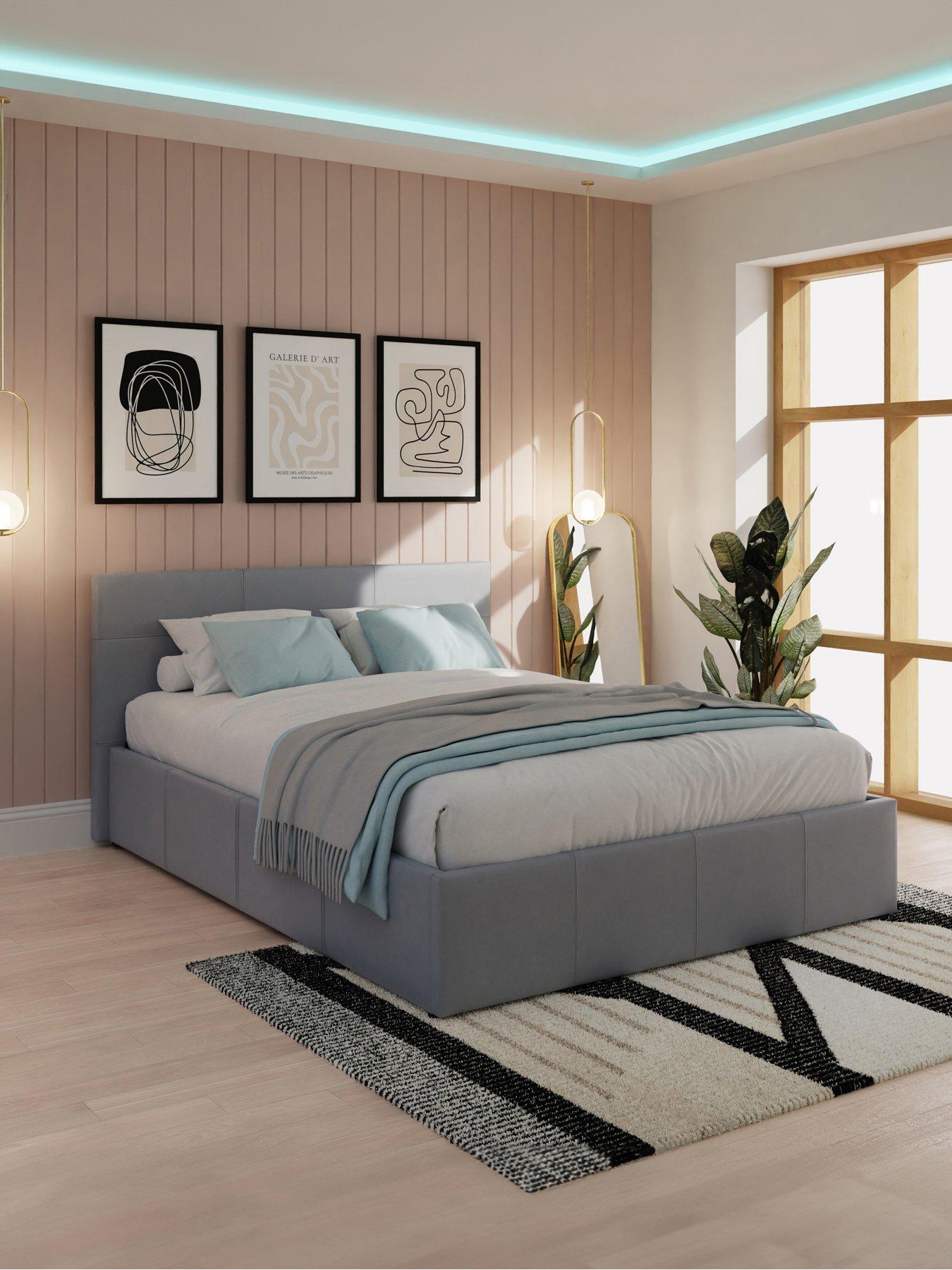 GFW Odessa Faux Leather Side Lift Up Ottoman Storage Bed with Sleepycastle Mattress Options (Buy  &  SAVE!)
