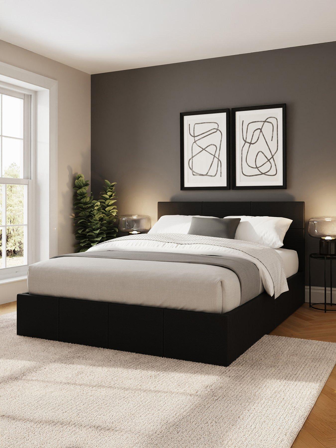 GFW Odessa Faux Leather Side Lift Up Ottoman Storage Bed with Sleepycastle Mattress Options (Buy  &  SAVE!)