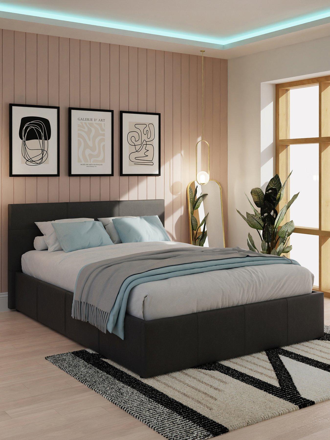 GFW Odessa Side Lift Up Ottoman Storage Bed with Sleepycastle Mattress Options (Buy  &  SAVE!)