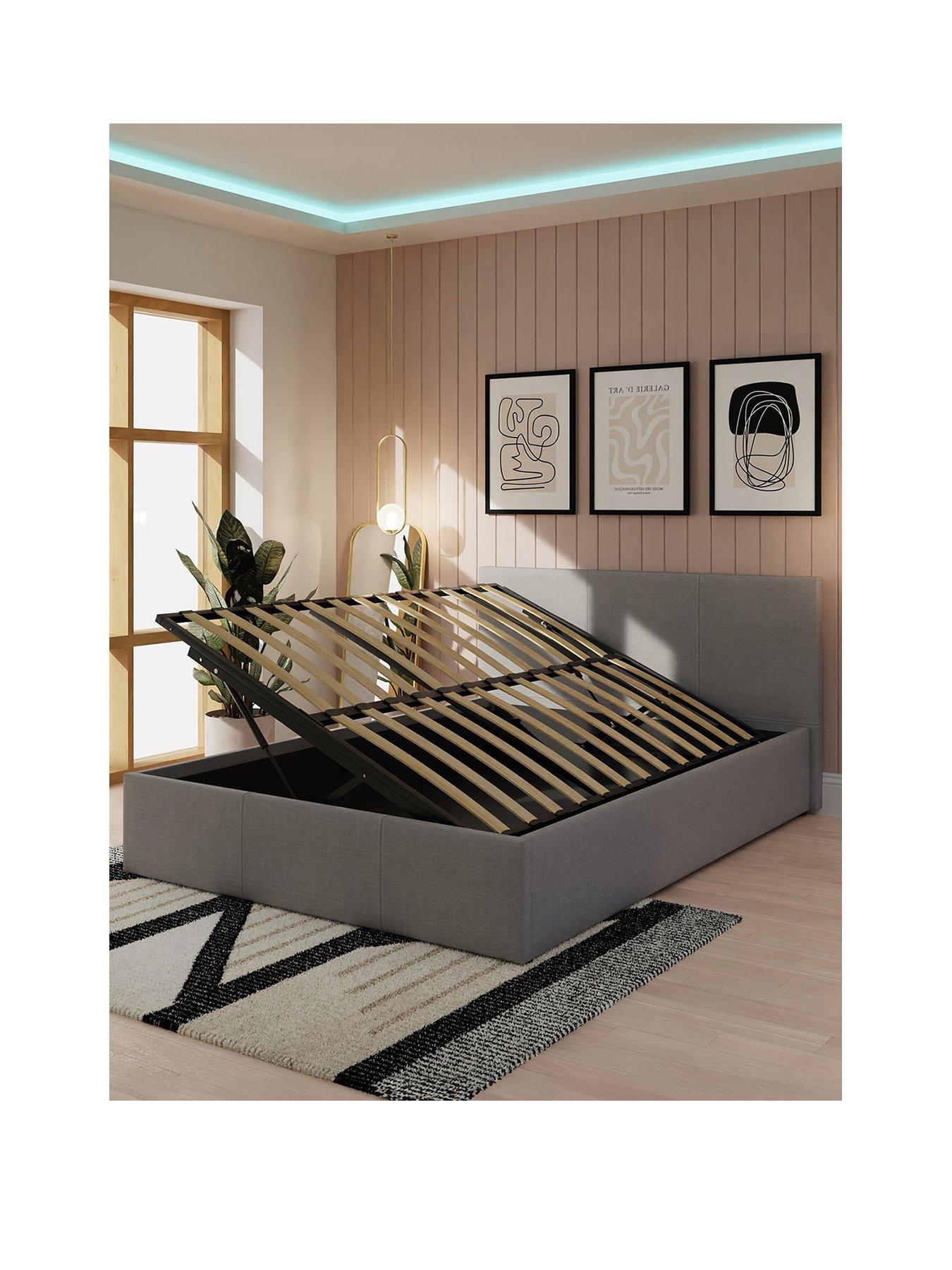 Image 2 of 7 of GFW Odessa Side Lift Up Ottoman Storage Bed with Sleepycastle Mattress Options (Buy &amp; SAVE!)