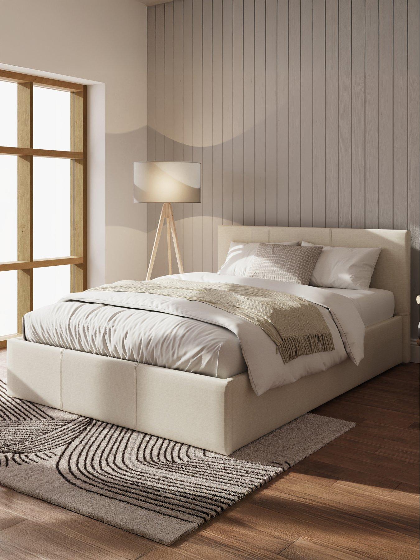 Image 1 of 7 of GFW Odessa Fabric Side Lift Up Ottoman Storage Bed with Sleepycastle Mattress Options (Buy &amp; SAVE!)