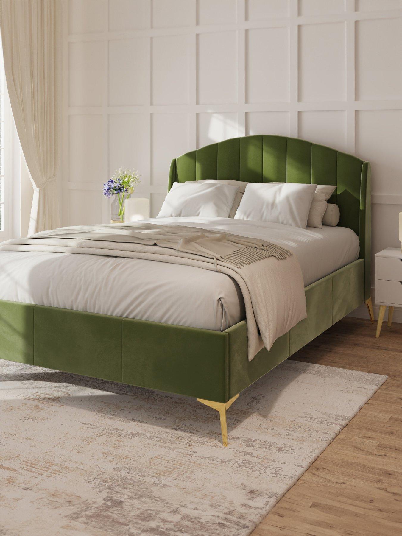 GFW Pettine End Lift Up Ottoman Storage Bed with Sleepycastle Mattress Options (Buy  &  SAVE!) - Green