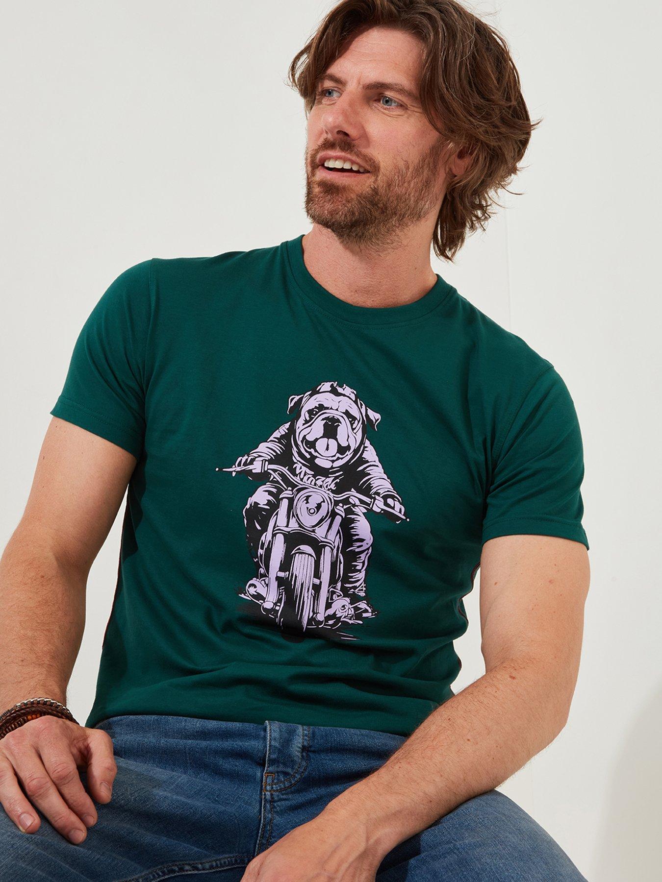 Image 1 of 6 of Joe Browns Barry On A Bike Graphic T-shirt - Dark Green