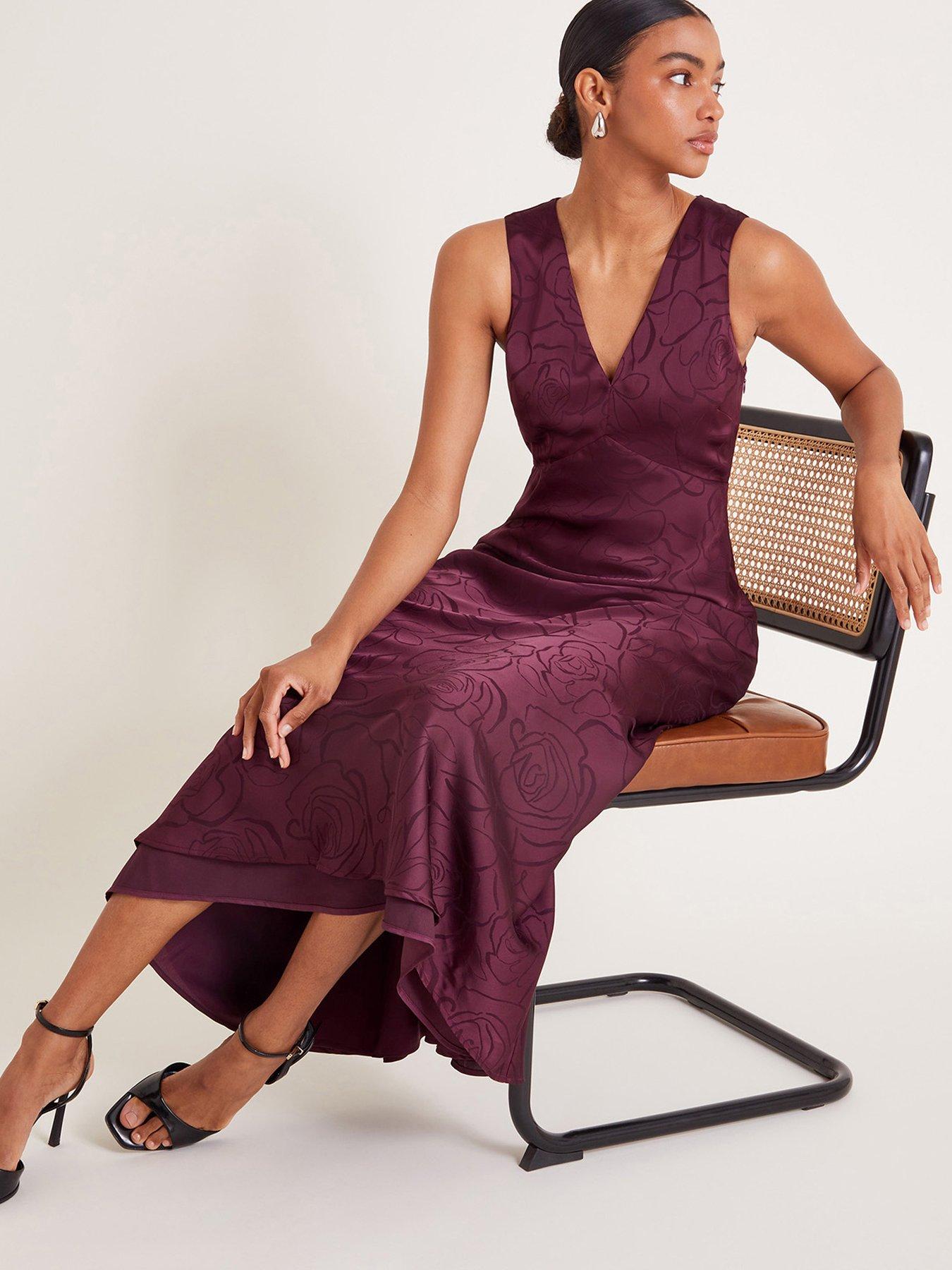 Monsoon burgundy dress sale