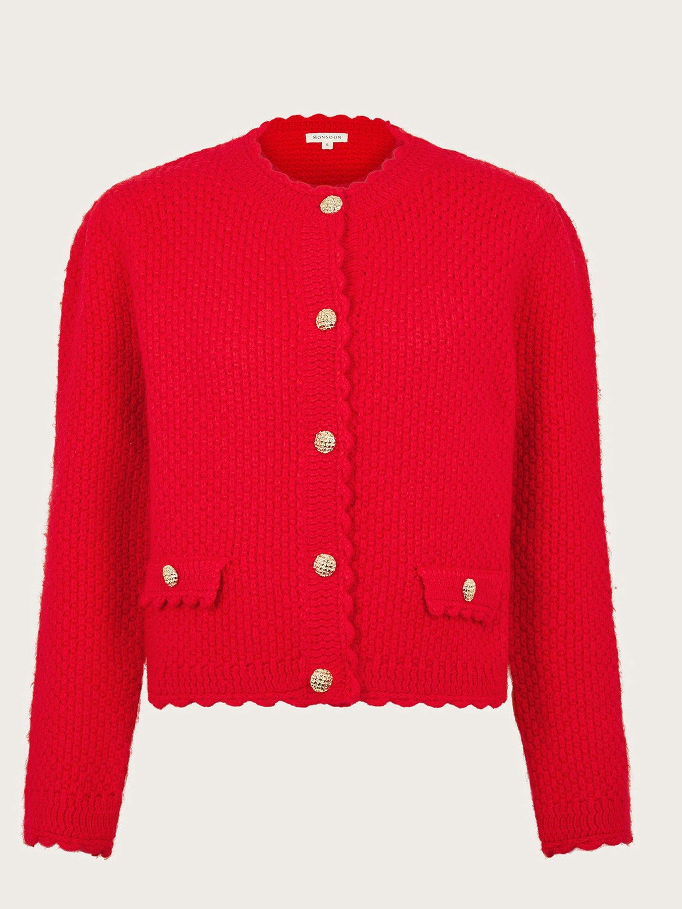 Monsoon Suki Stitch Cardigan Red Very