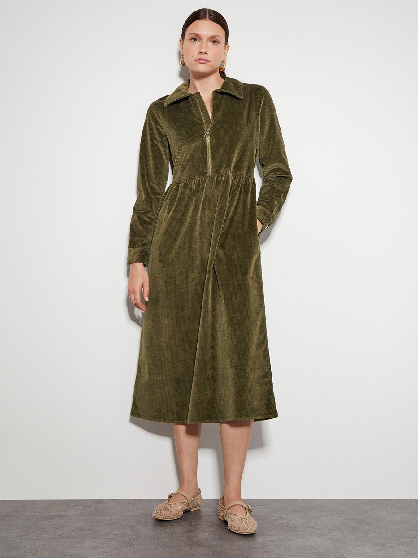 Alana Corduroy Dress Green