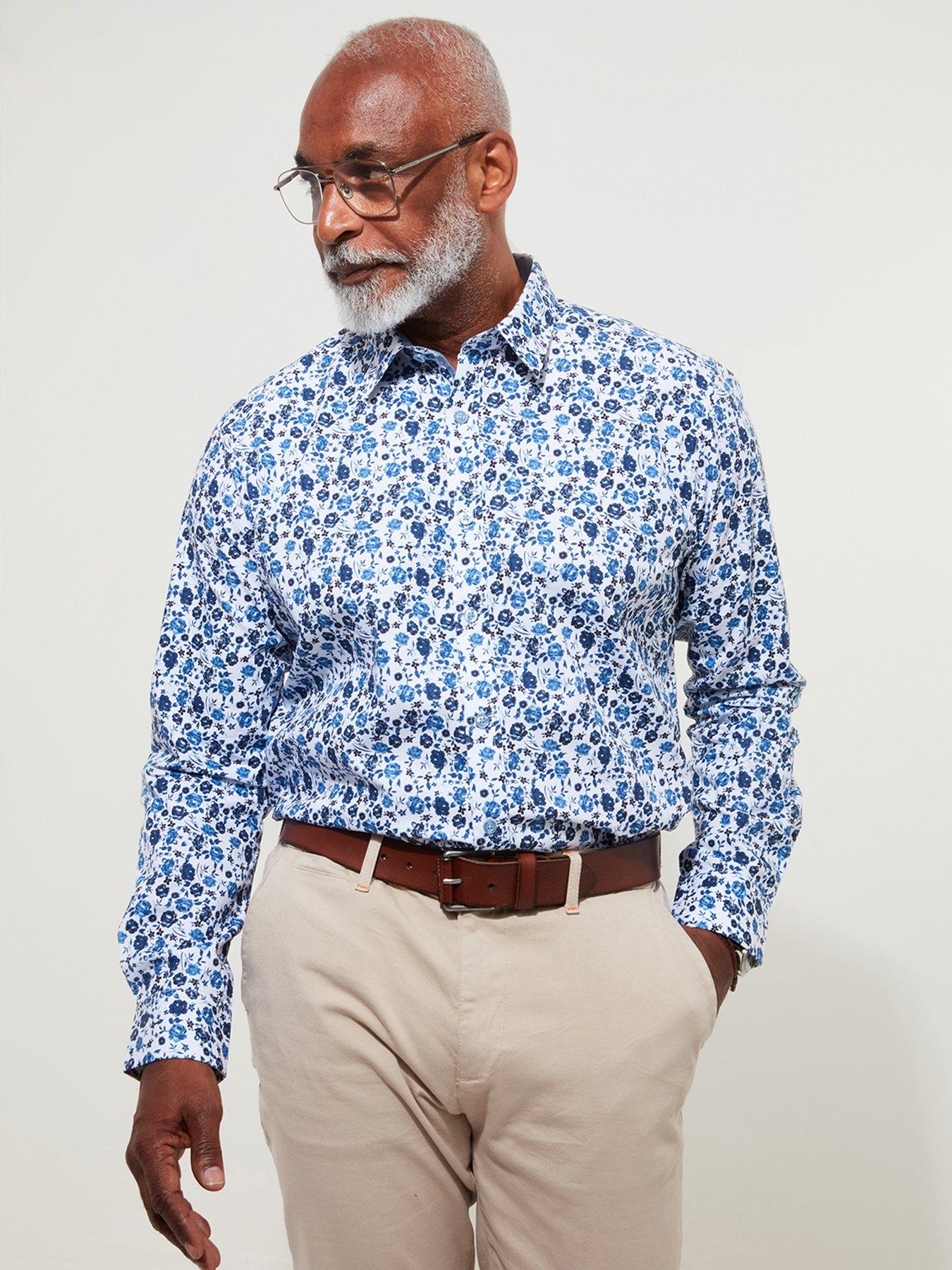 Image 1 of 6 of Joe Browns Long Sleeve Simple And Stylish Floral Print Shirt - Blue
