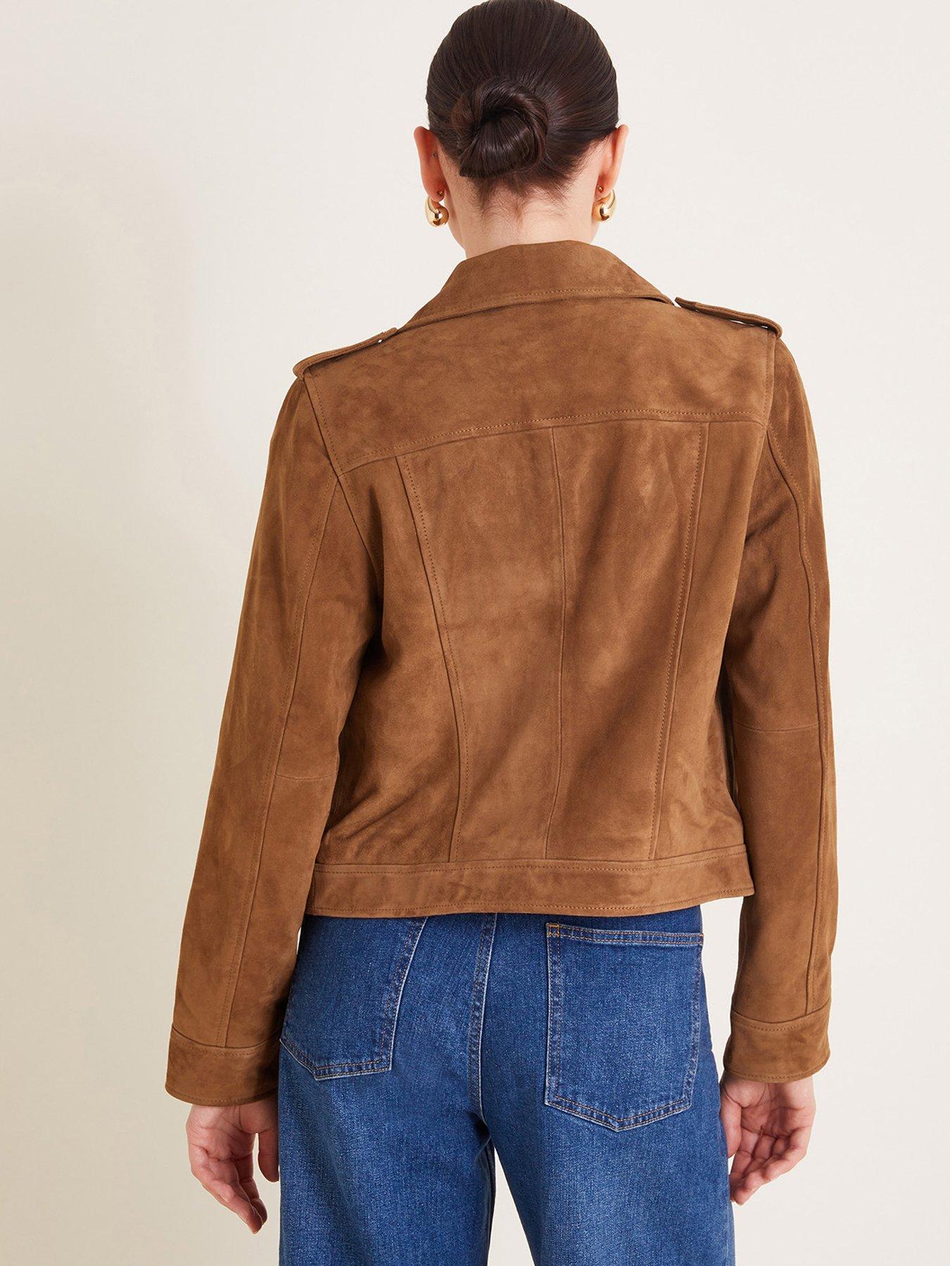 Shops Siena brown leather suede jacket size 8