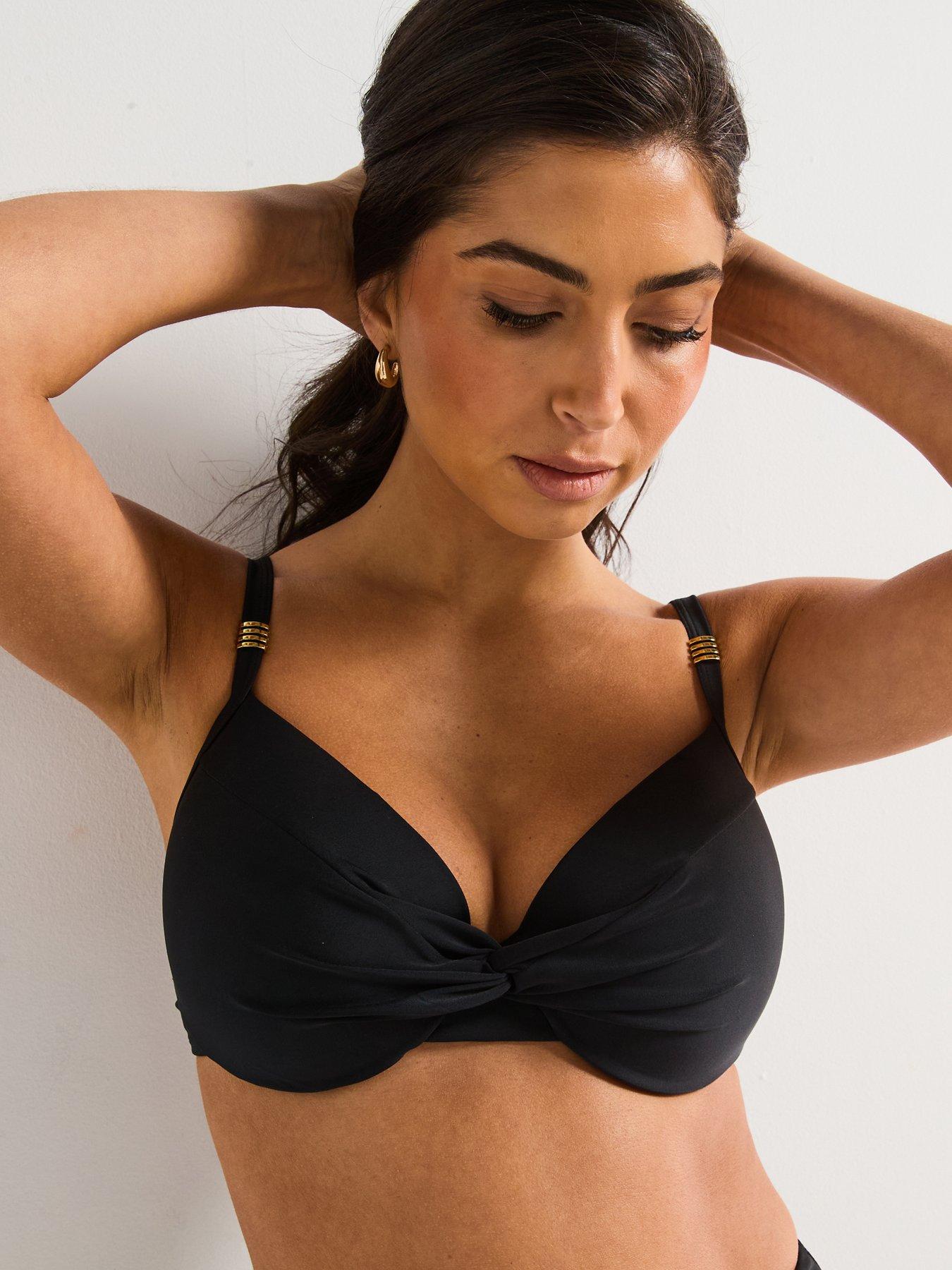 Image 6 of 6 of V by Very Mix &amp; Match Twist Underwired Bikini Top - Black