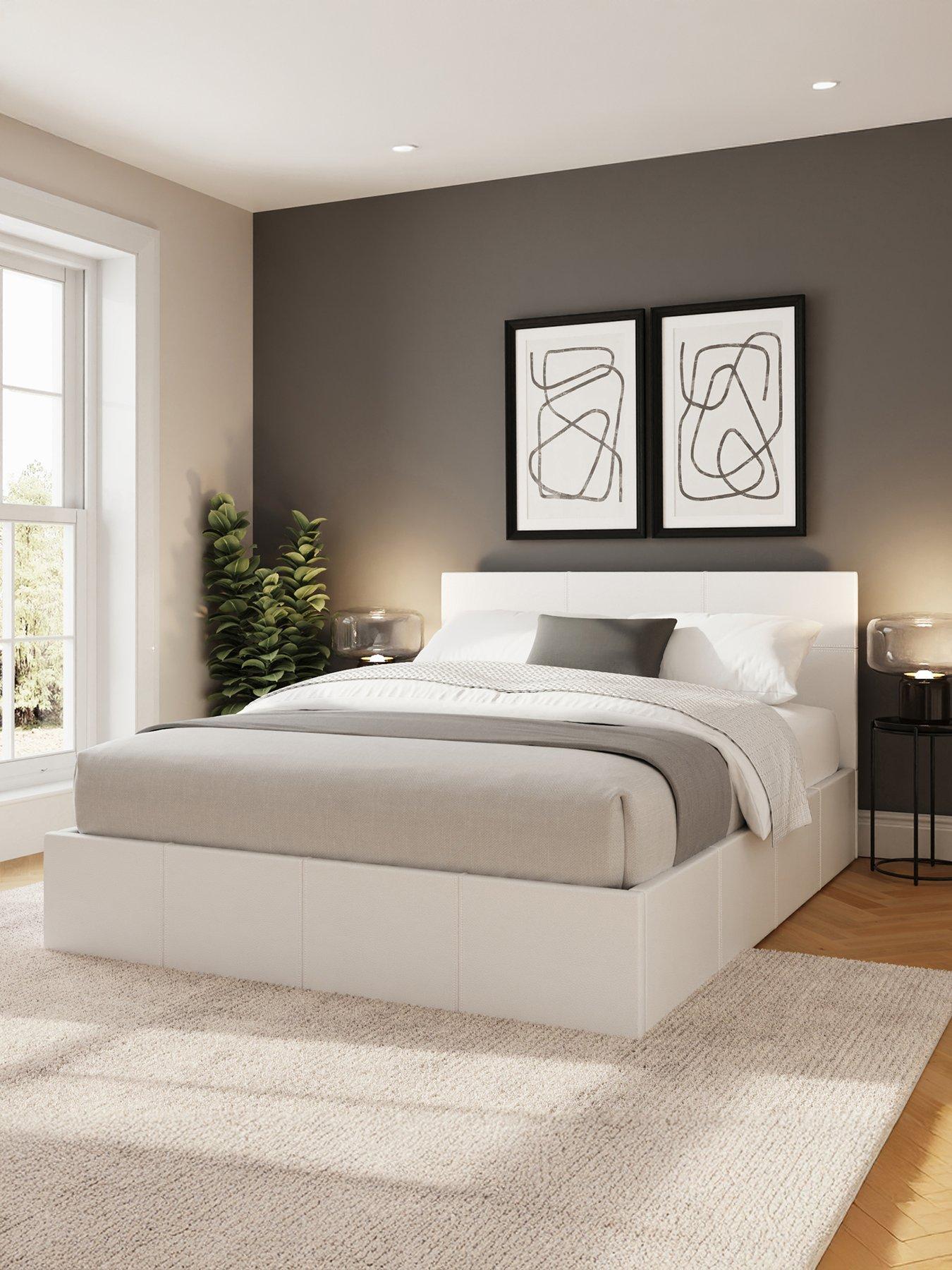 GFW Odessa Faux Leather Side Lift Up Ottoman Storage Bed with Sleepycastle Mattress Options (Buy  &  SAVE!)
