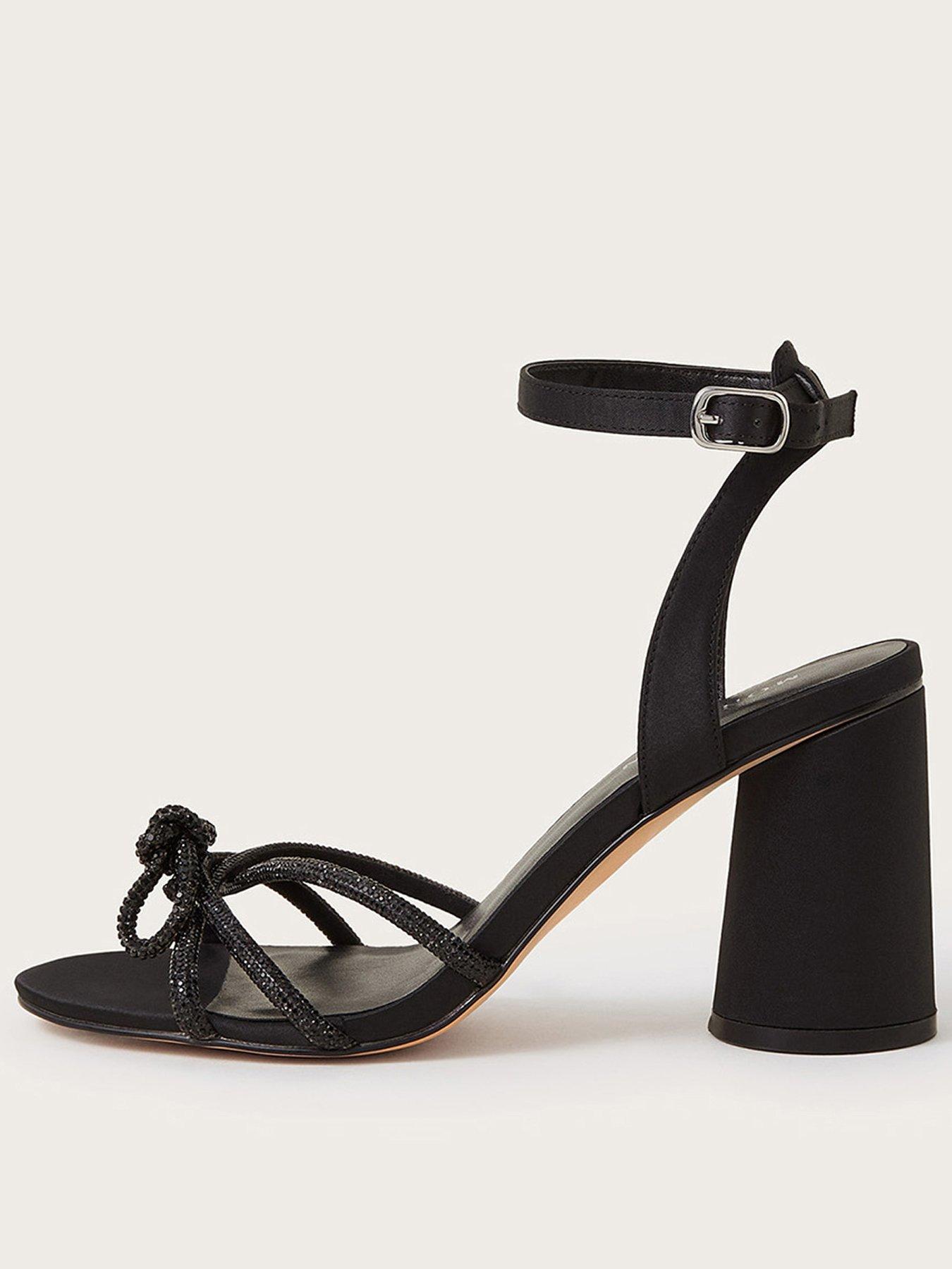 Image 1 of 3 of Monsoon Dalia Diamante Bow Heels - Black
