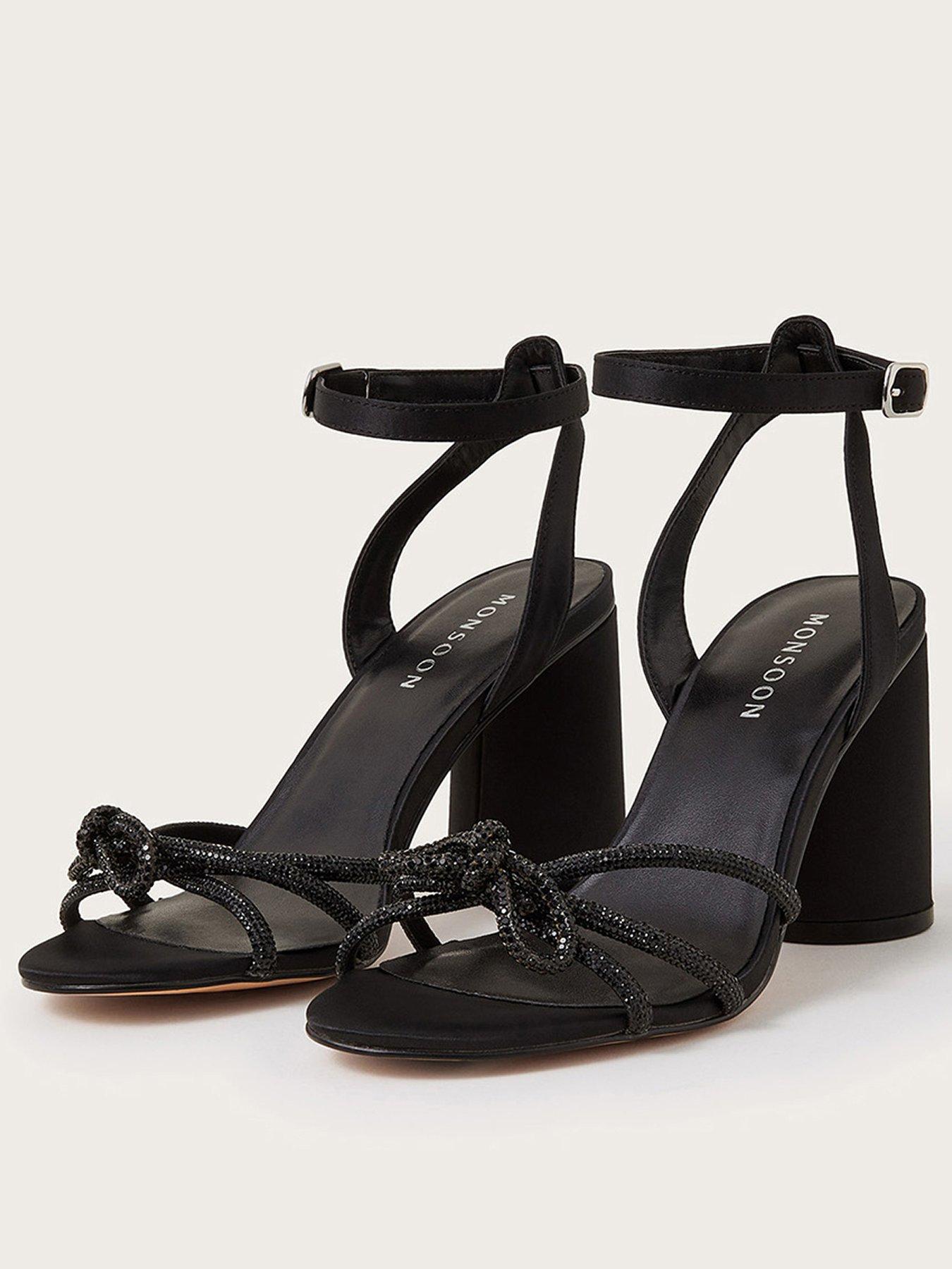 Image 2 of 3 of Monsoon Dalia Diamante Bow Heels - Black
