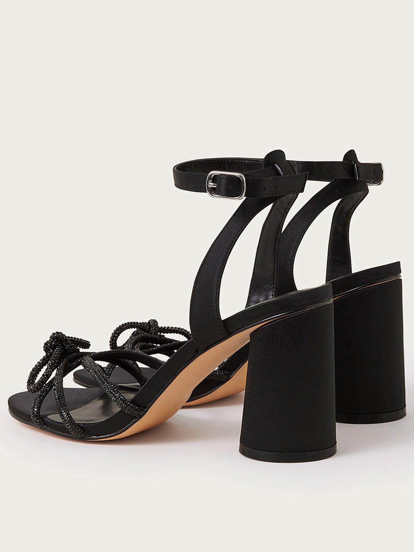 Image 3 of 3 of Monsoon Dalia Diamante Bow Heels - Black