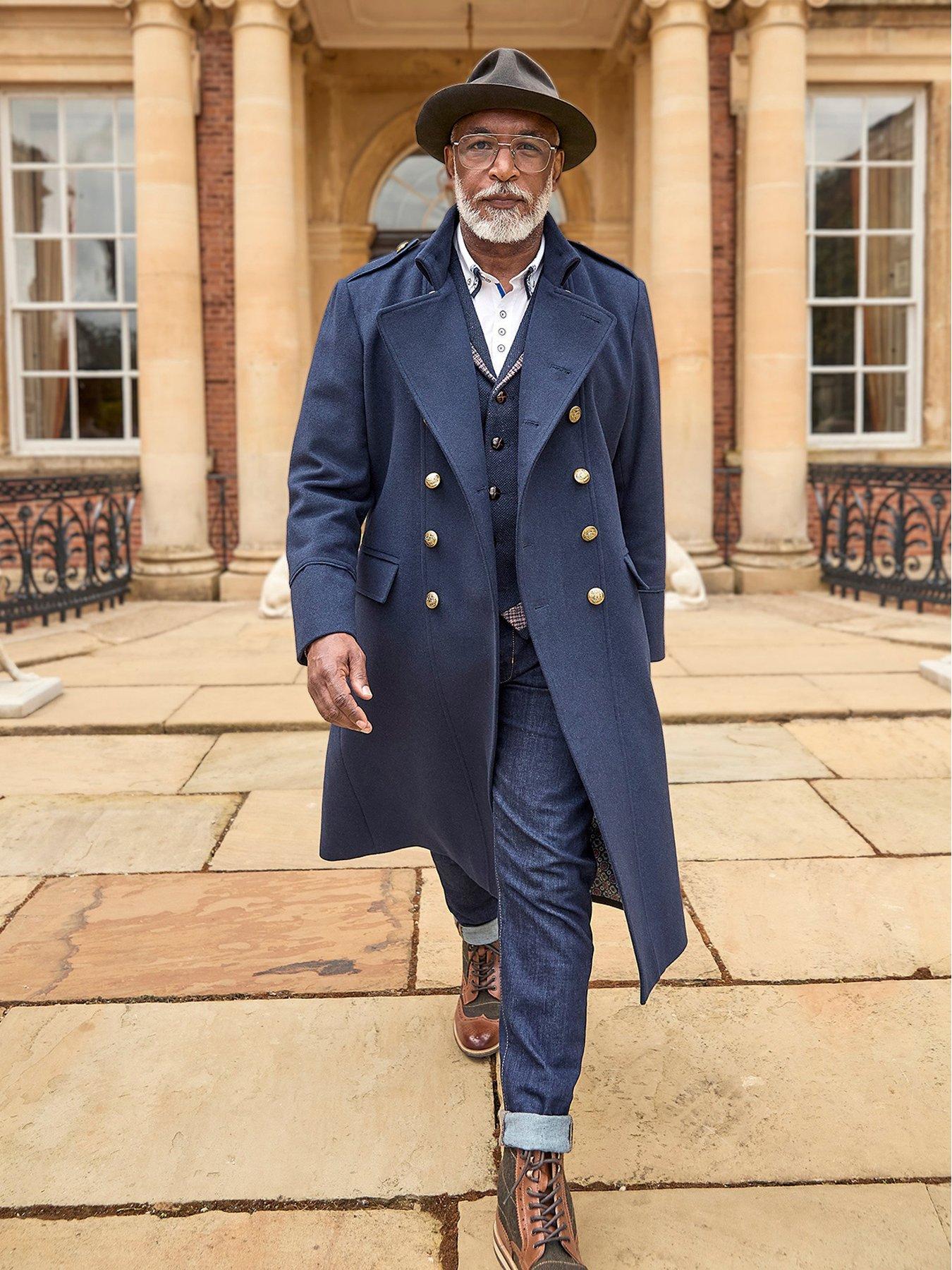 Burton menswear overcoat in navy best sale