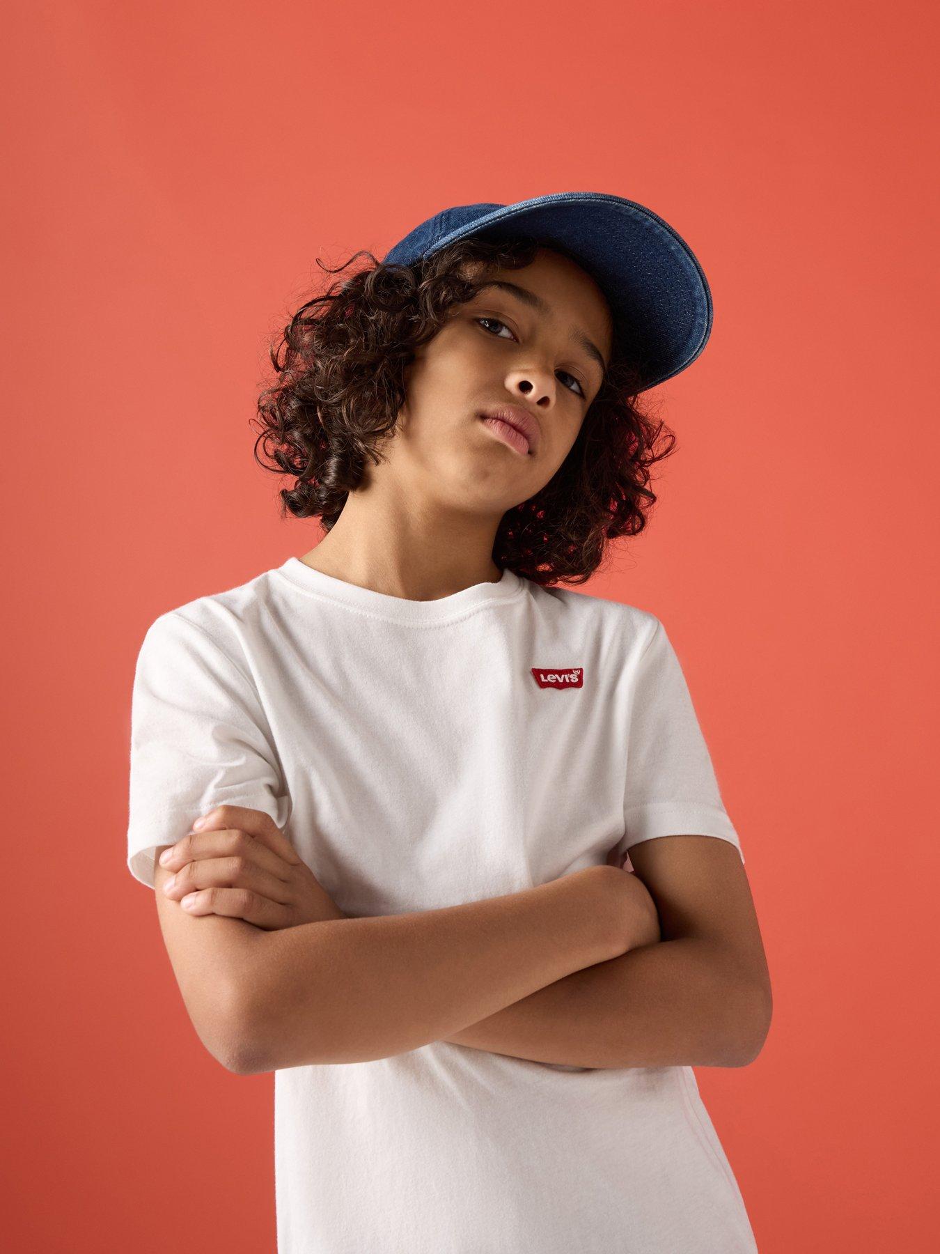 undefined Boys Batwing Short Sleeve T-Shirt - White