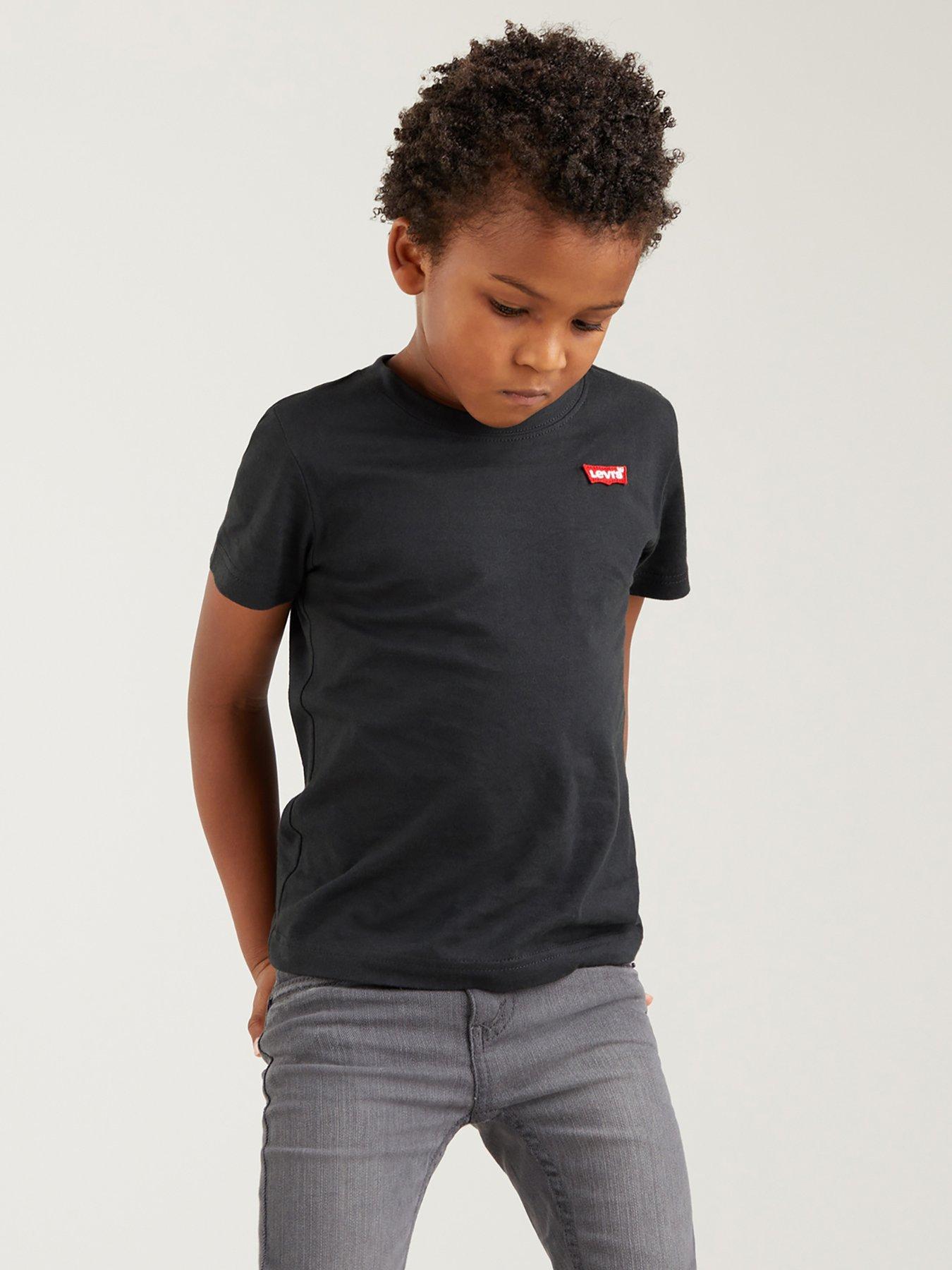 Image 2 of 5 of Levi's Boys Levi's Batwing Chest Short Sleeve T-Shirt - Black