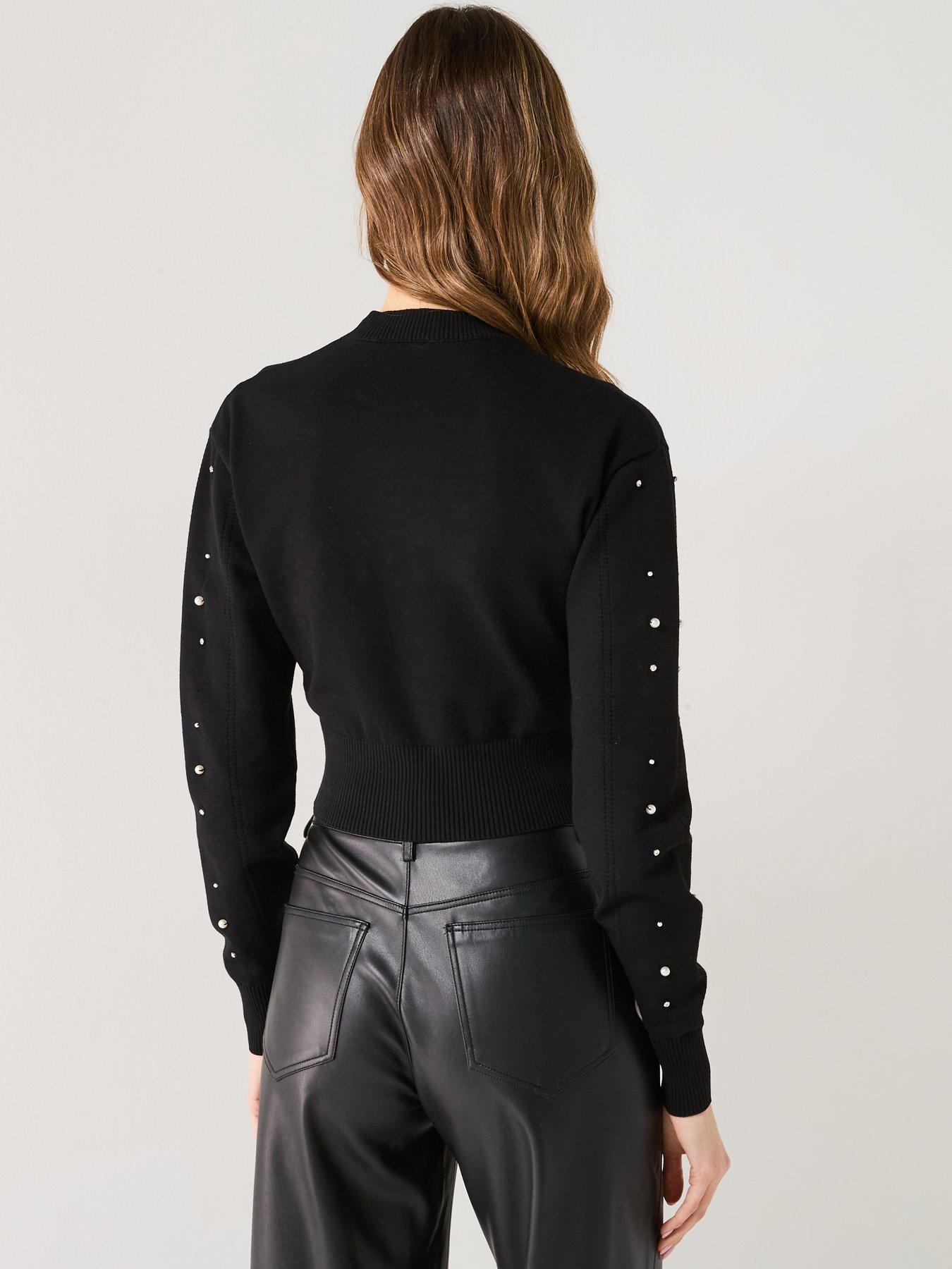 Image 2 of 5 of Versace Jeans Couture Large Logo Knit Jumper - Black