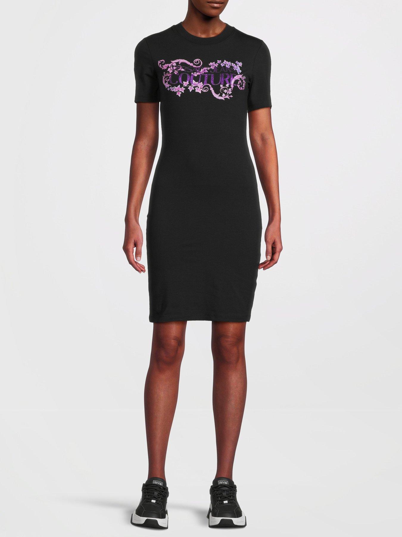 Versace Jeans Couture Logo T-Shirt Dress - Black