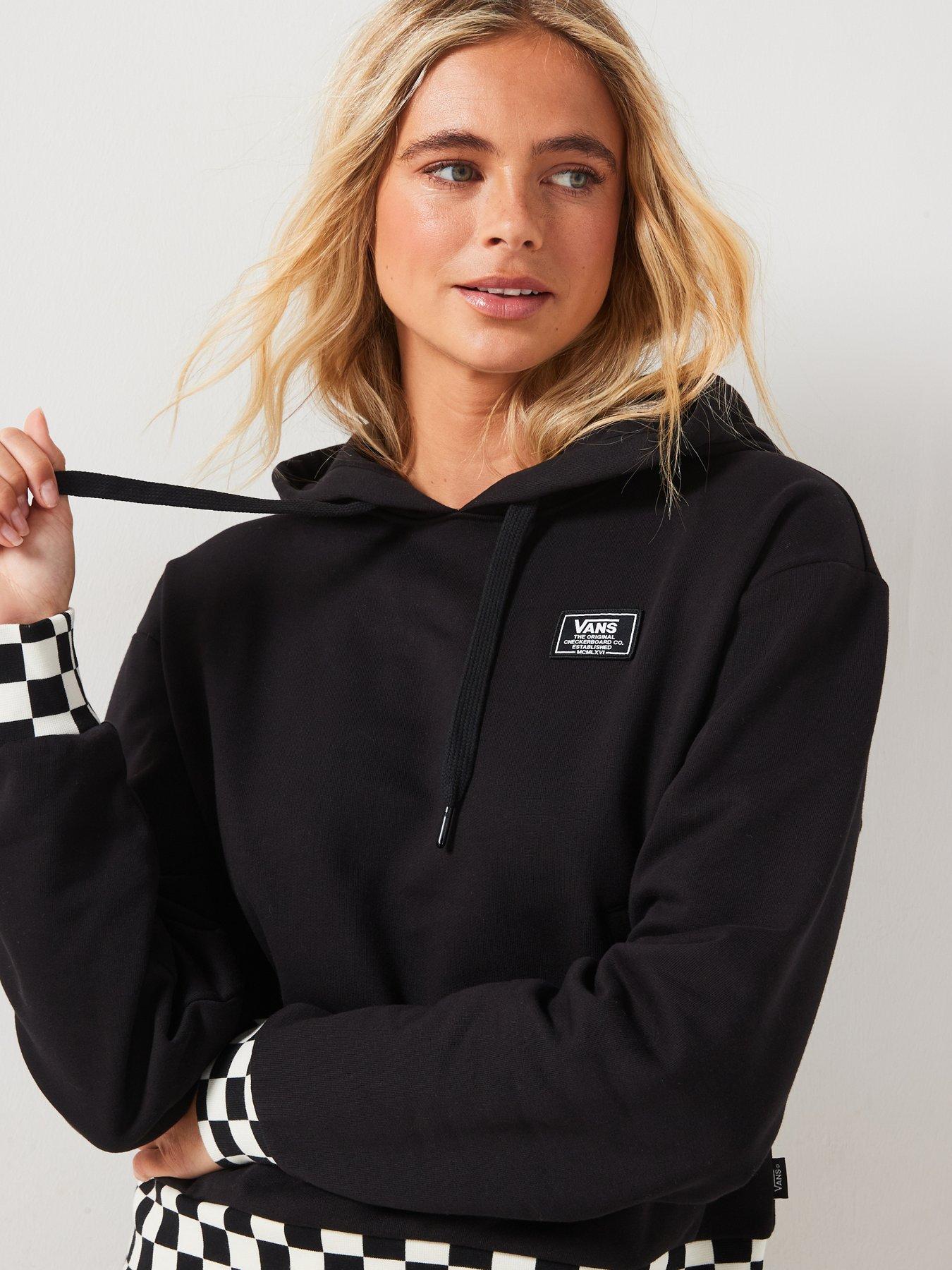 Image 4 of 5 of Vans Women's Boom Boom Check Crop Hoodie - Black