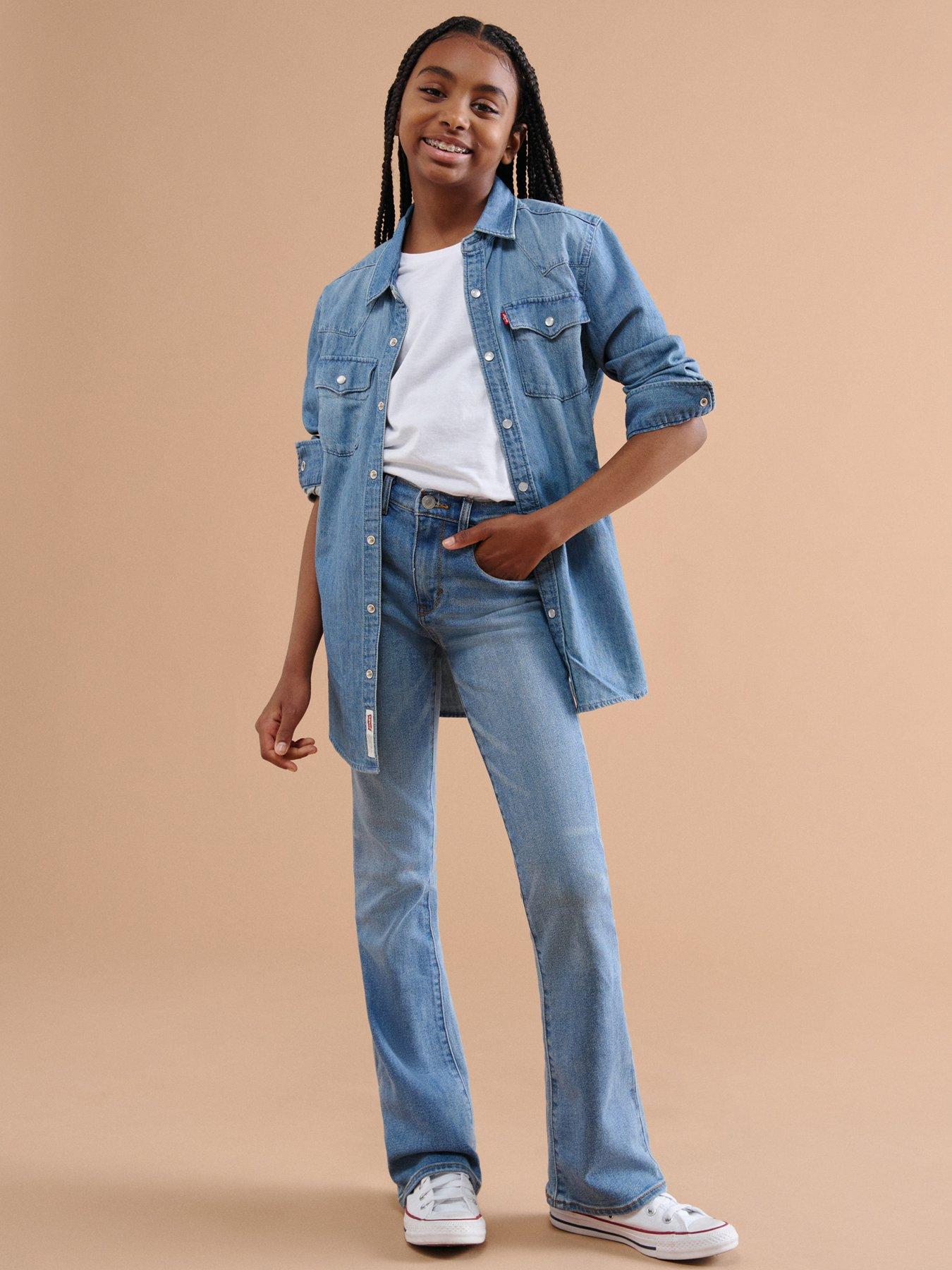 Levi s Girls 726 High Rise Flare Jeans Light Blue Very