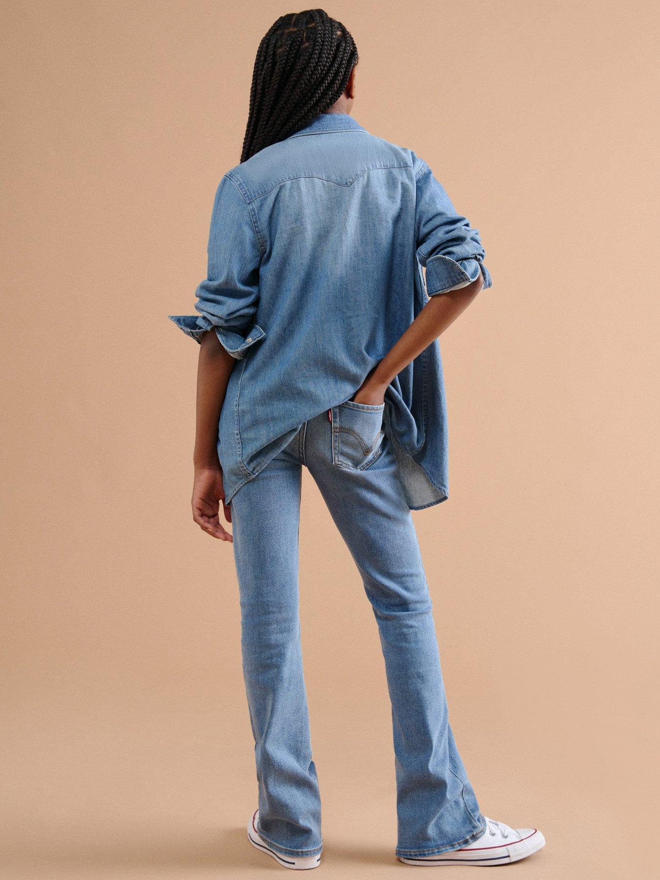 Image 2 of 6 of Levi's Girls 726 High Rise Flare Jeans - Light Blue