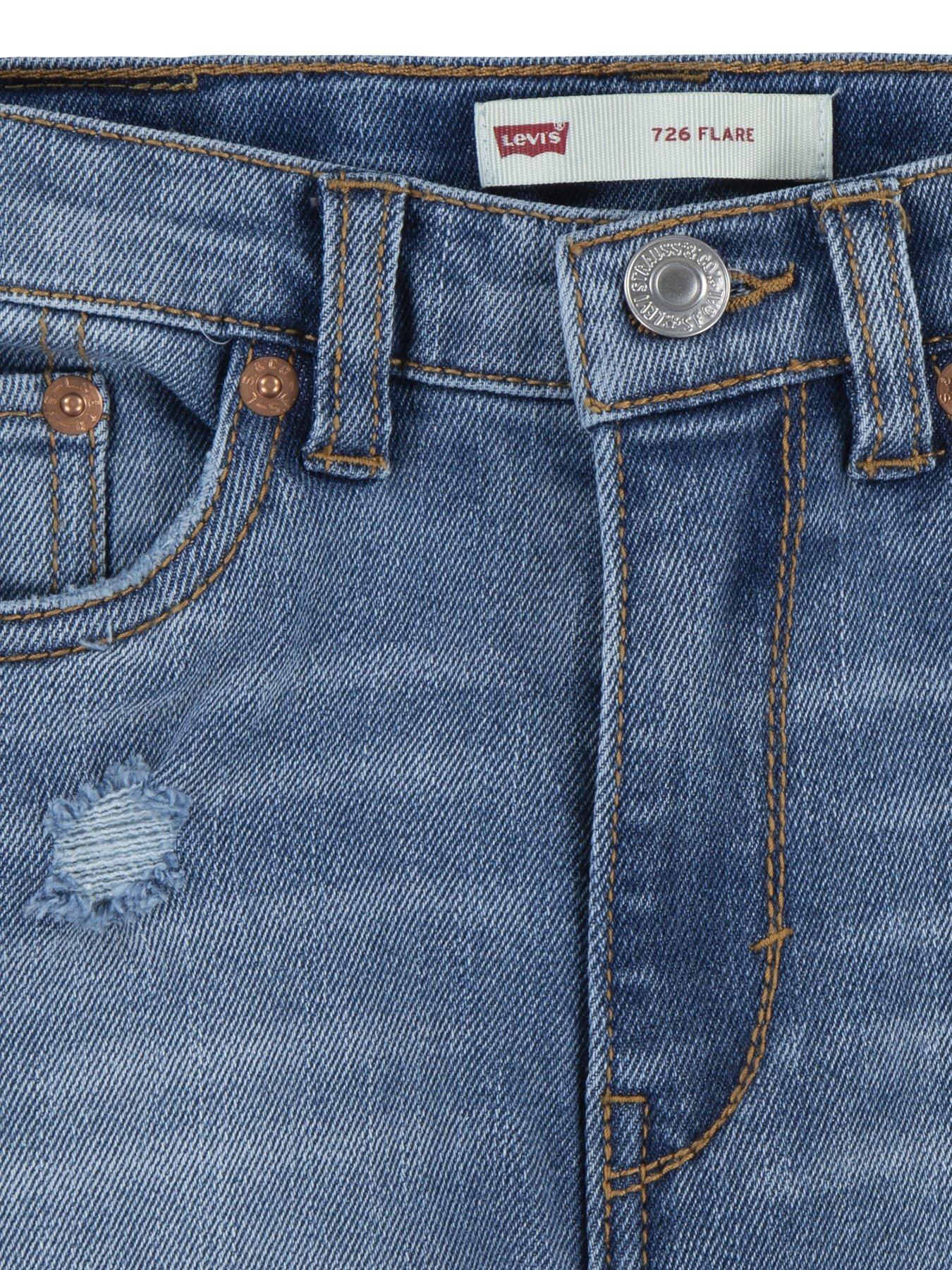 Image 6 of 6 of Levi's Girls 726 High Rise Flare Jeans - Light Blue