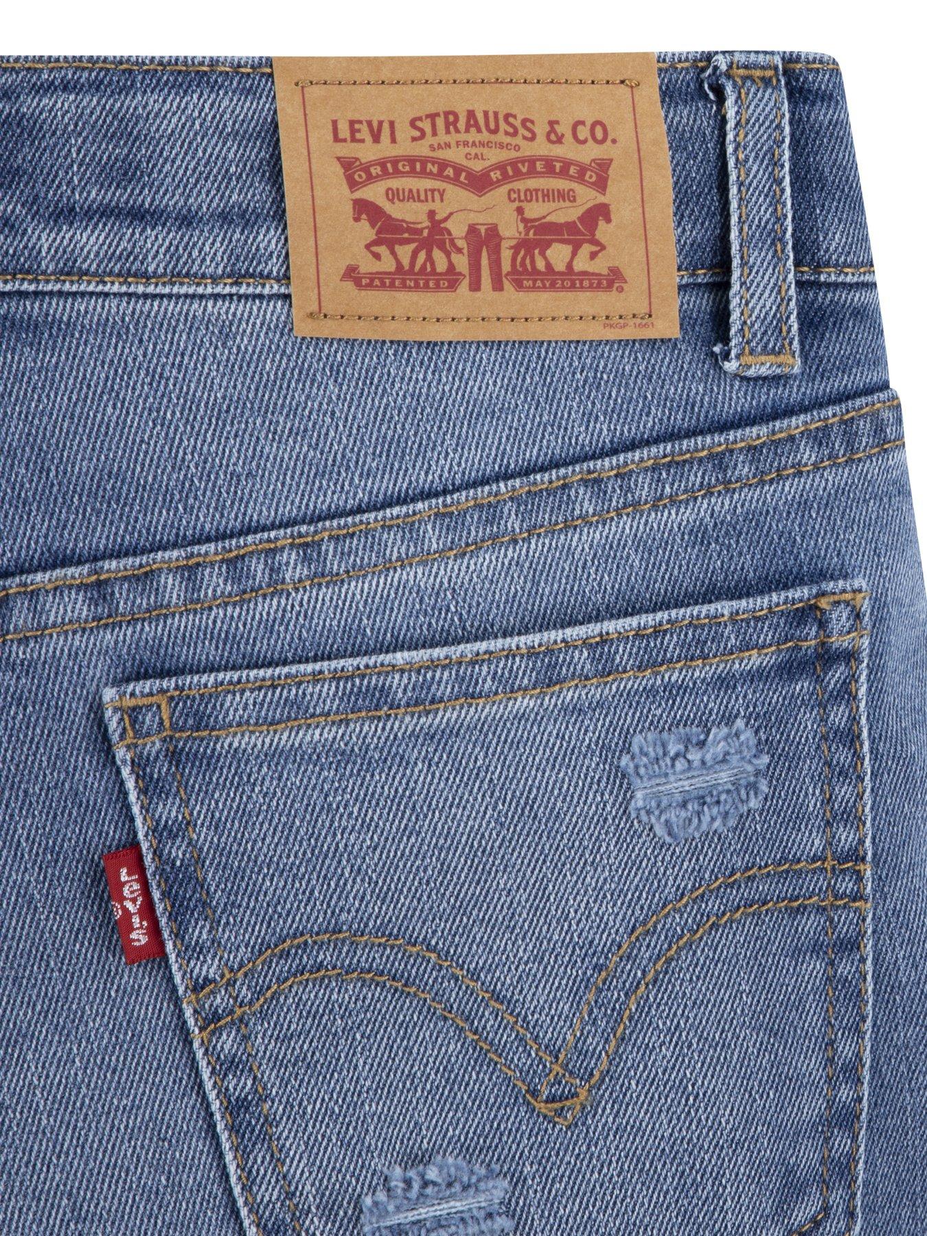 Image 4 of 4 of Levi's Girls Wide Leg Jeans - Blue