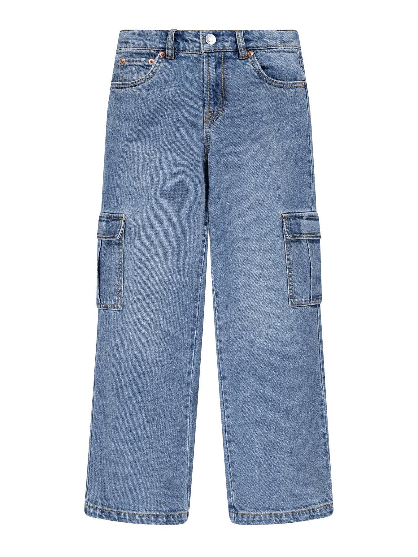 undefined Girls 94 Baggy Cargo Jeans - Blue
