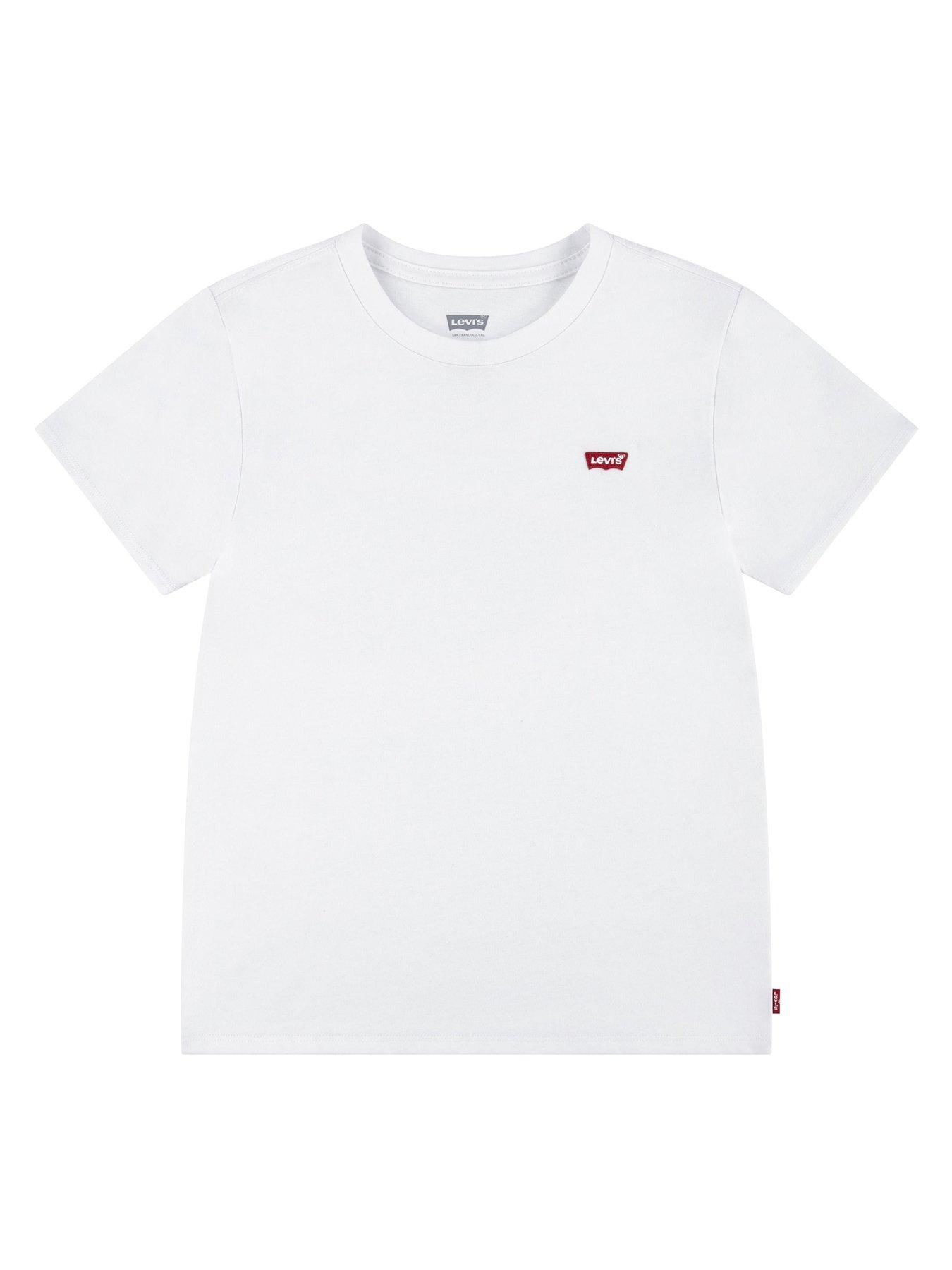 undefined Girls Batwing Chest Logo Short Sleeve T-Shirt - White