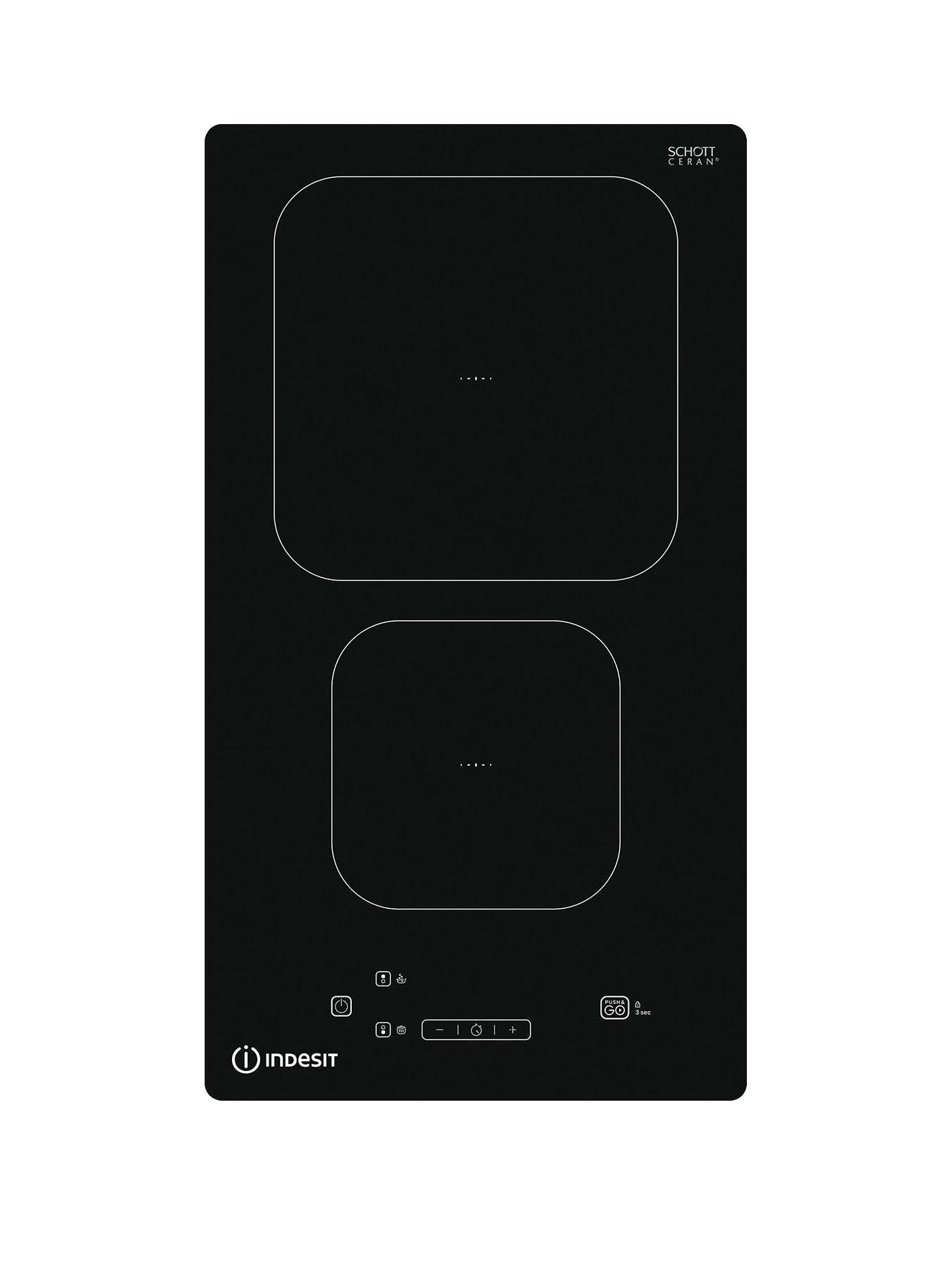 Product photograph of Indesit Push Go Is19q30ne 30cm Domino Induction Hob - Black - Hob Only from very.co.uk